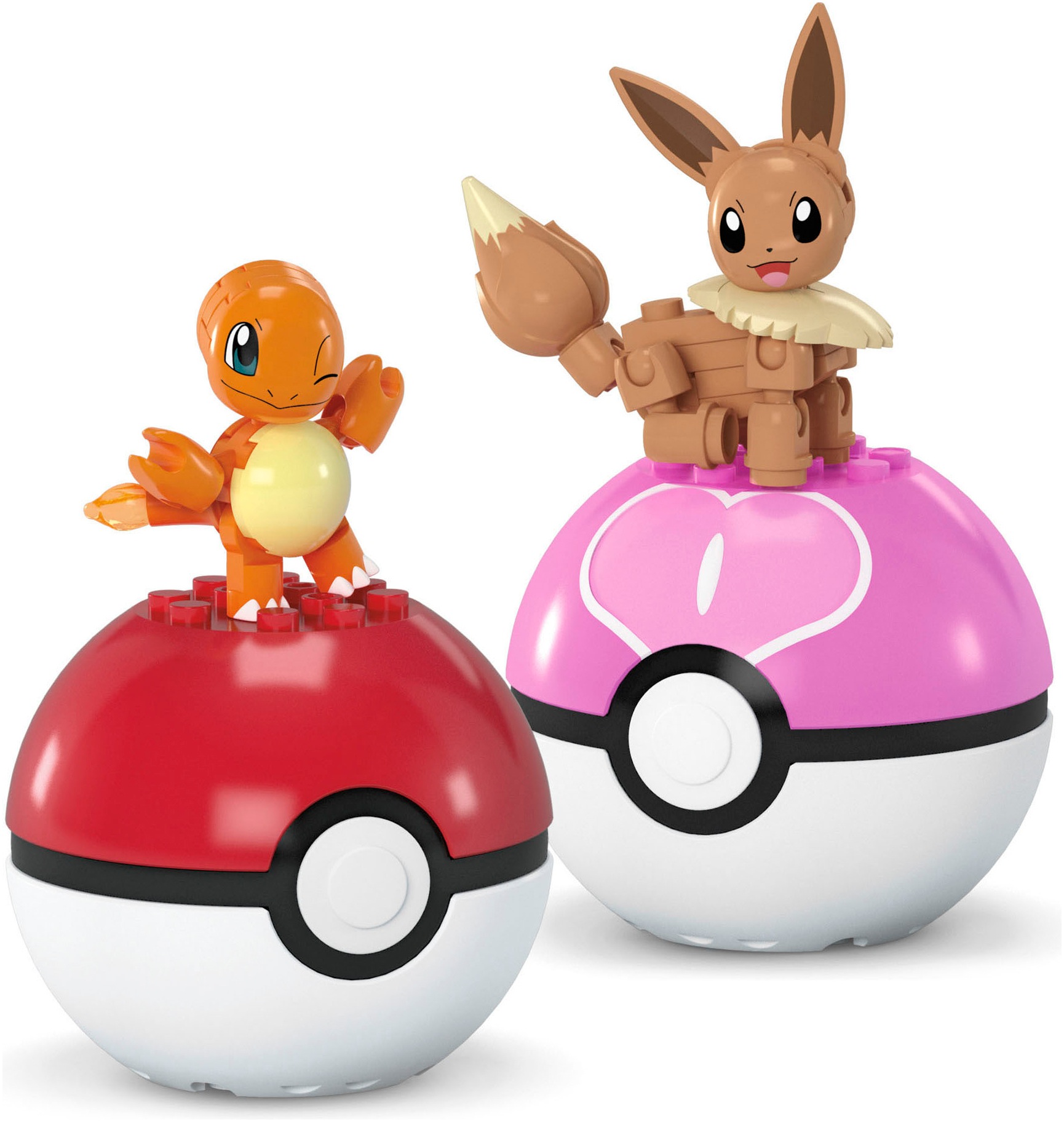 MEGA Konstruktions-Spielset »MEGA Pokémon Pokéball 2-er Pack, Evoli und Glumanda«