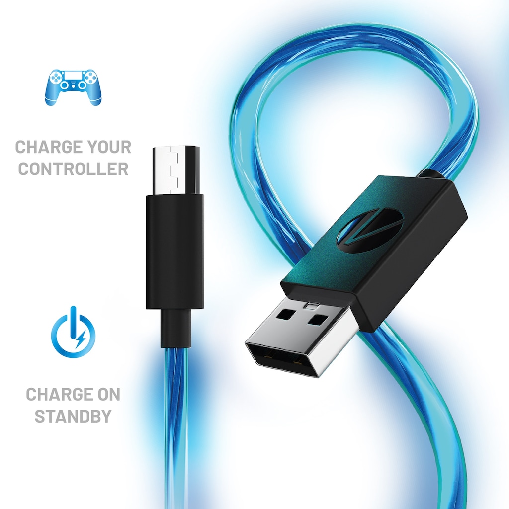 Stealth USB-Kabel »USB Kabel Doppelpack (2x 2m) Play&Charge mit LED Beleuchtung«, Micro-USB, 200 cm