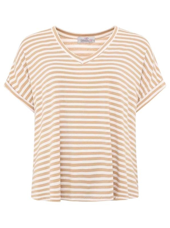 Zwillingsherz T-Shirt »"Maritime Streifen"«, One Size, Kurzarm, V-Ausschnitt, gestreift, Loose Fit