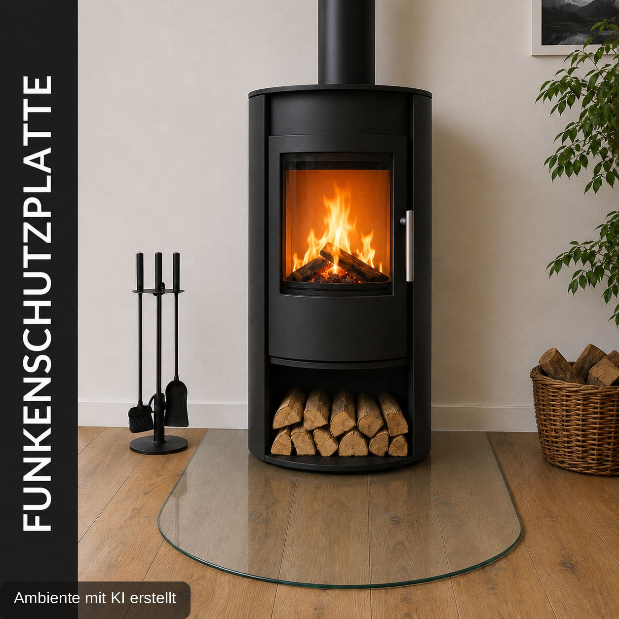 Hanseatic Bodenschutzplatte »Halbrund Glas 85x110x0,8« Funkenschutzplatte