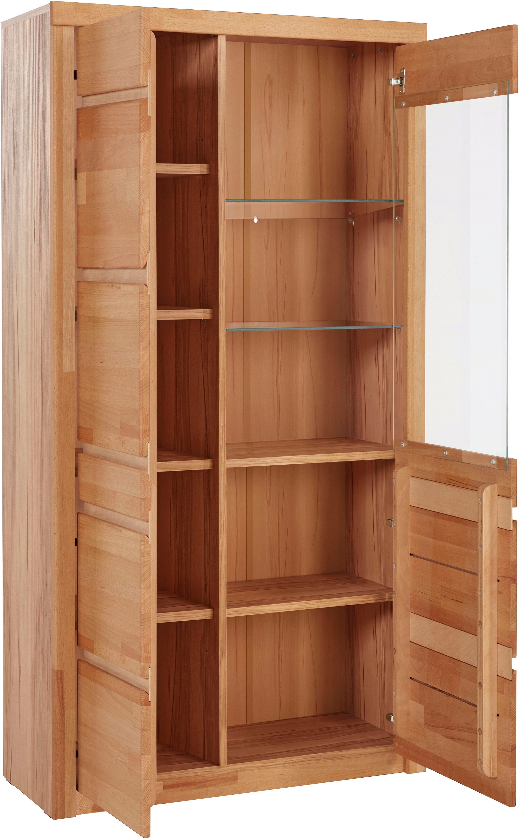 Home affaire Vitrine »Silkeborg« teilmassiv, schöne grifflose Optik