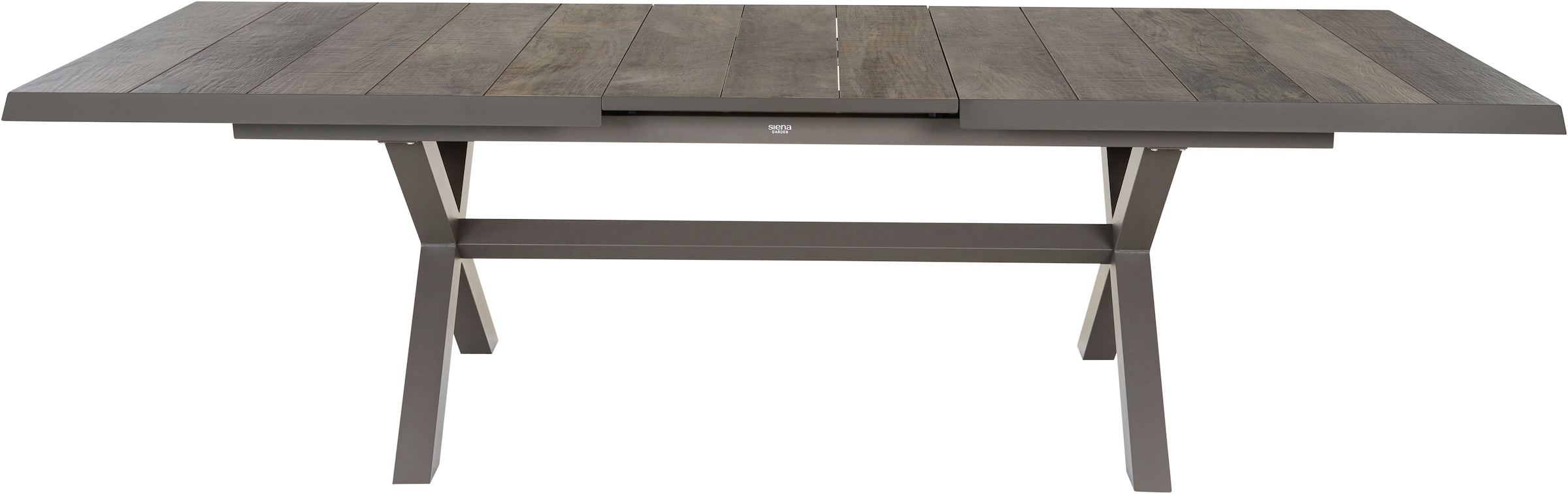 Siena Garden Gartentisch »»Sincro« Ausziehtisch 200-260x100cm mit Keramikleisten« einfacher Synchronauszug