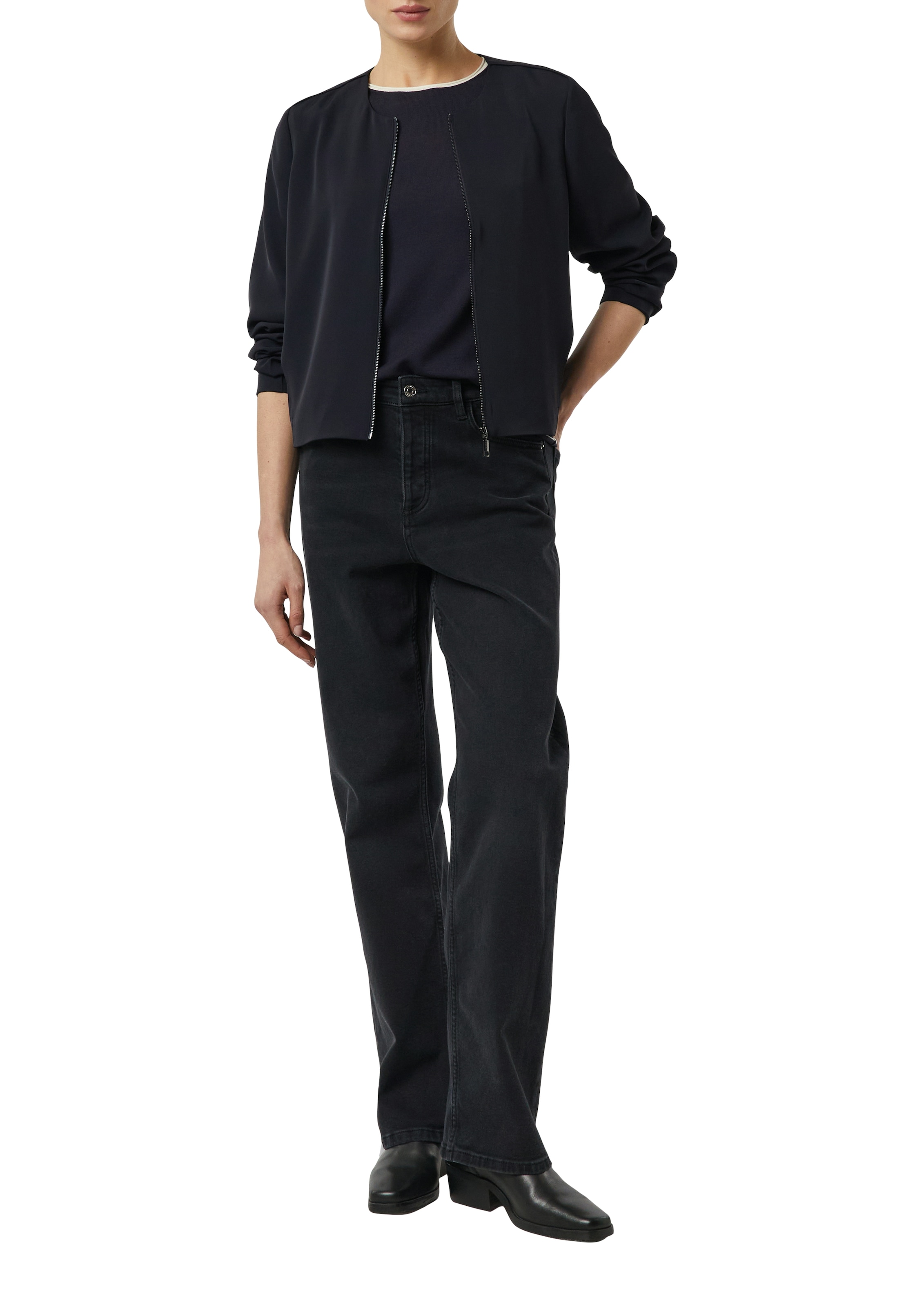 Comma Strickpullover halbarm, mit farblich angesetzten Abschlüssen