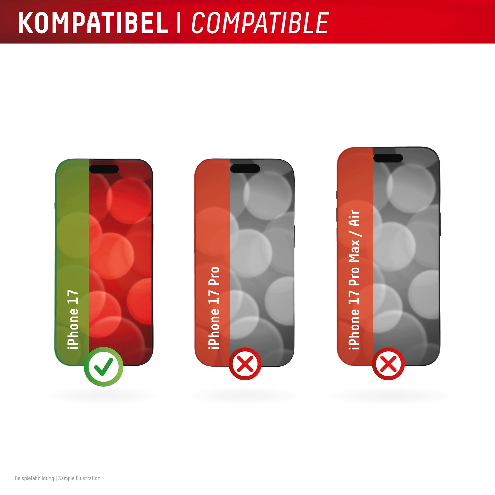 Displex Displayschutzglas »Real Glass Screen Protector + Case mit EASY-ON MountMaster« für Apple iPhone 17 Displayschutzfolie, Schutzfolie, Bildschirmschutz, kratz- & stoßfest