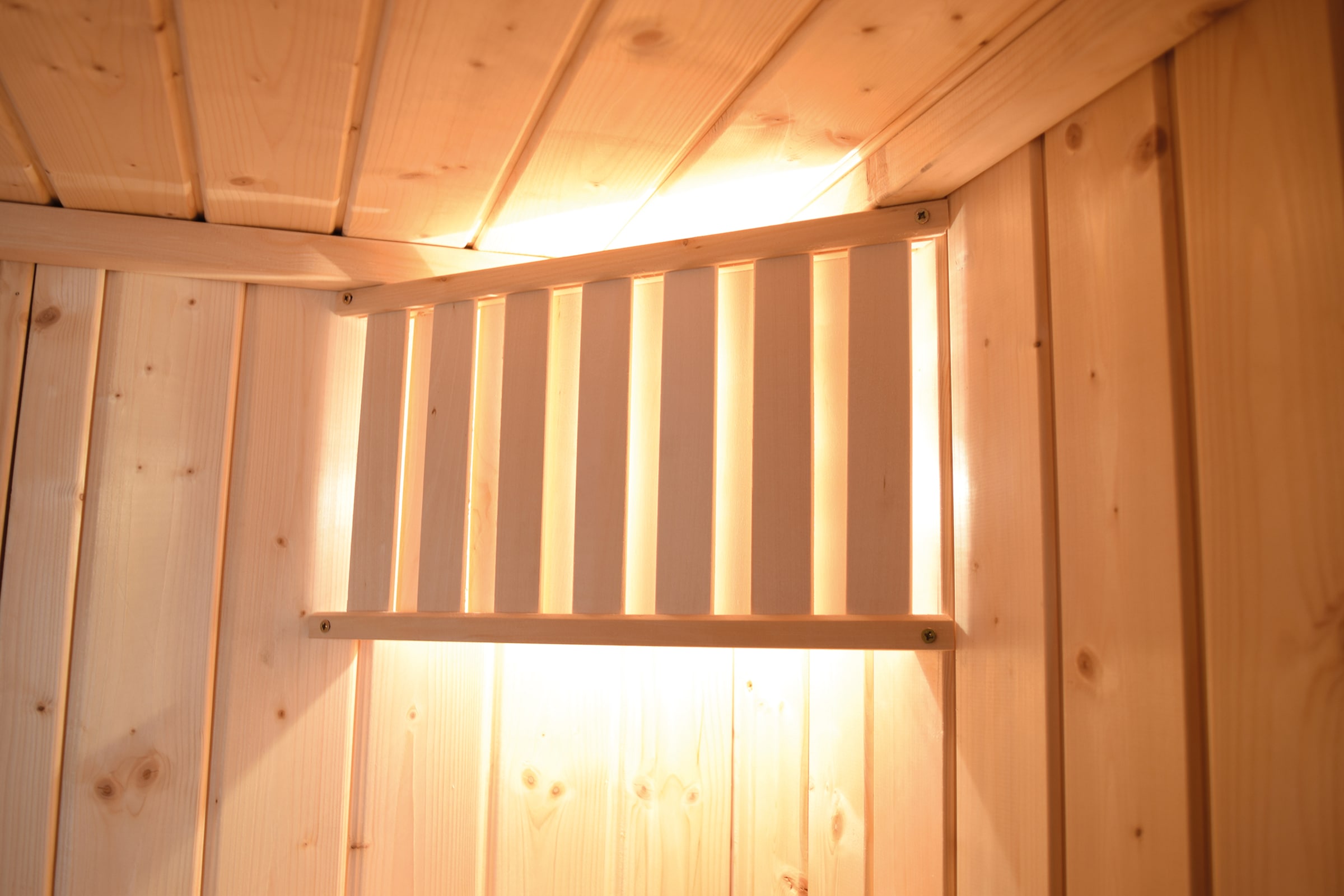 weka Sauna »Massivholzsauna TURKU 1« Blockbohlen, Fensterelement, moderne Ganzglastür