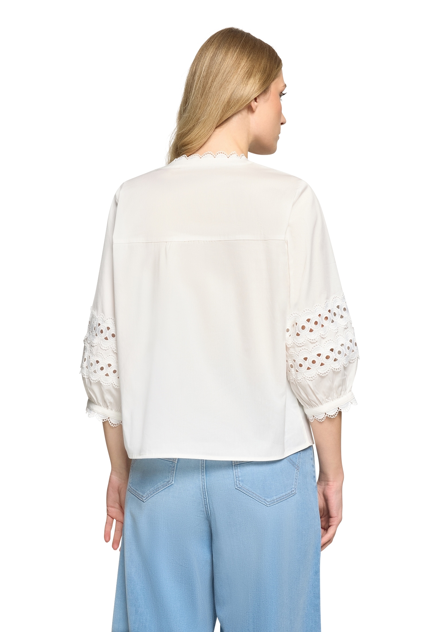 Betty&Co Klassische Bluse »Casual-Bluse mit Spitzeneinsatz«
