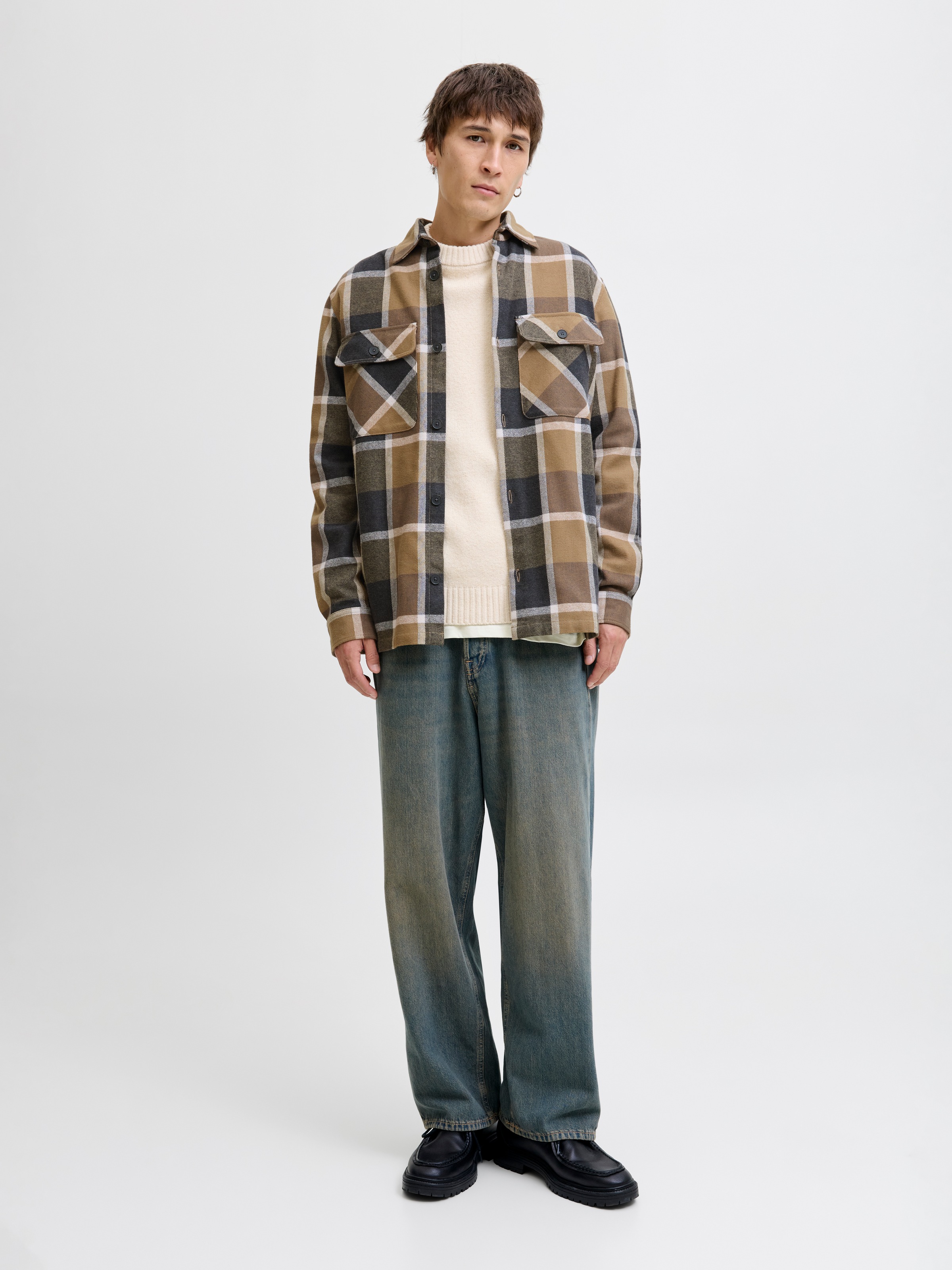Jack & Jones Langarmhemd »JPRRAYLE MELANGE CHECK L/S OVERSHIRT SN«