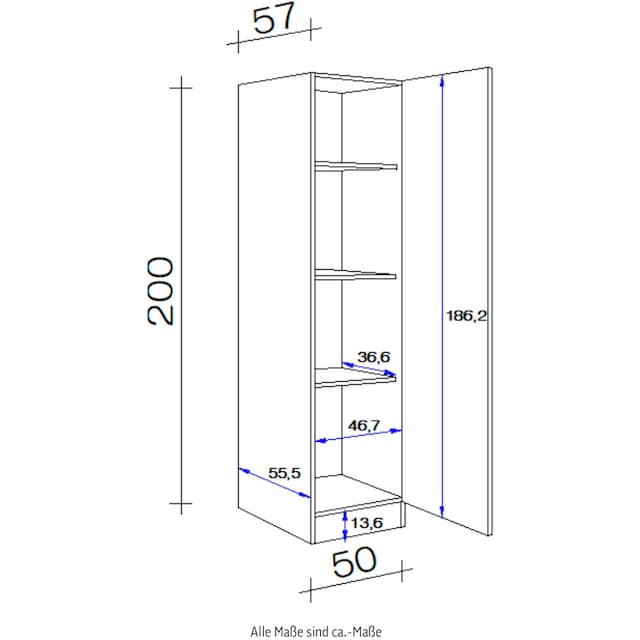 Flex-Well Seitenschrank »Florenz«, (B x H x T) 50 x 200 x 57 cm, für viel  Stauraum bequem kaufen