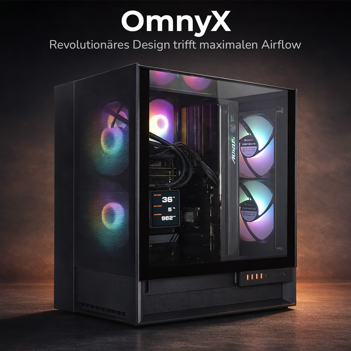 Cougar Gaming-PC »OmnyX BK 8077 AMD Ryzen 7 9700X 32GB DDR5 2TB SSD RTX 5080« Windows 11, DDR5 RAM, Wasserkühlung
