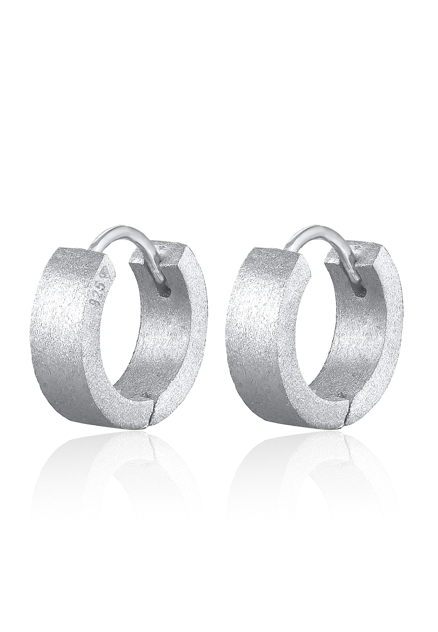 Kuzzoi Paar Creolen »Ohrringe Paar Creolen Herren Gebürstet 925 Silber«