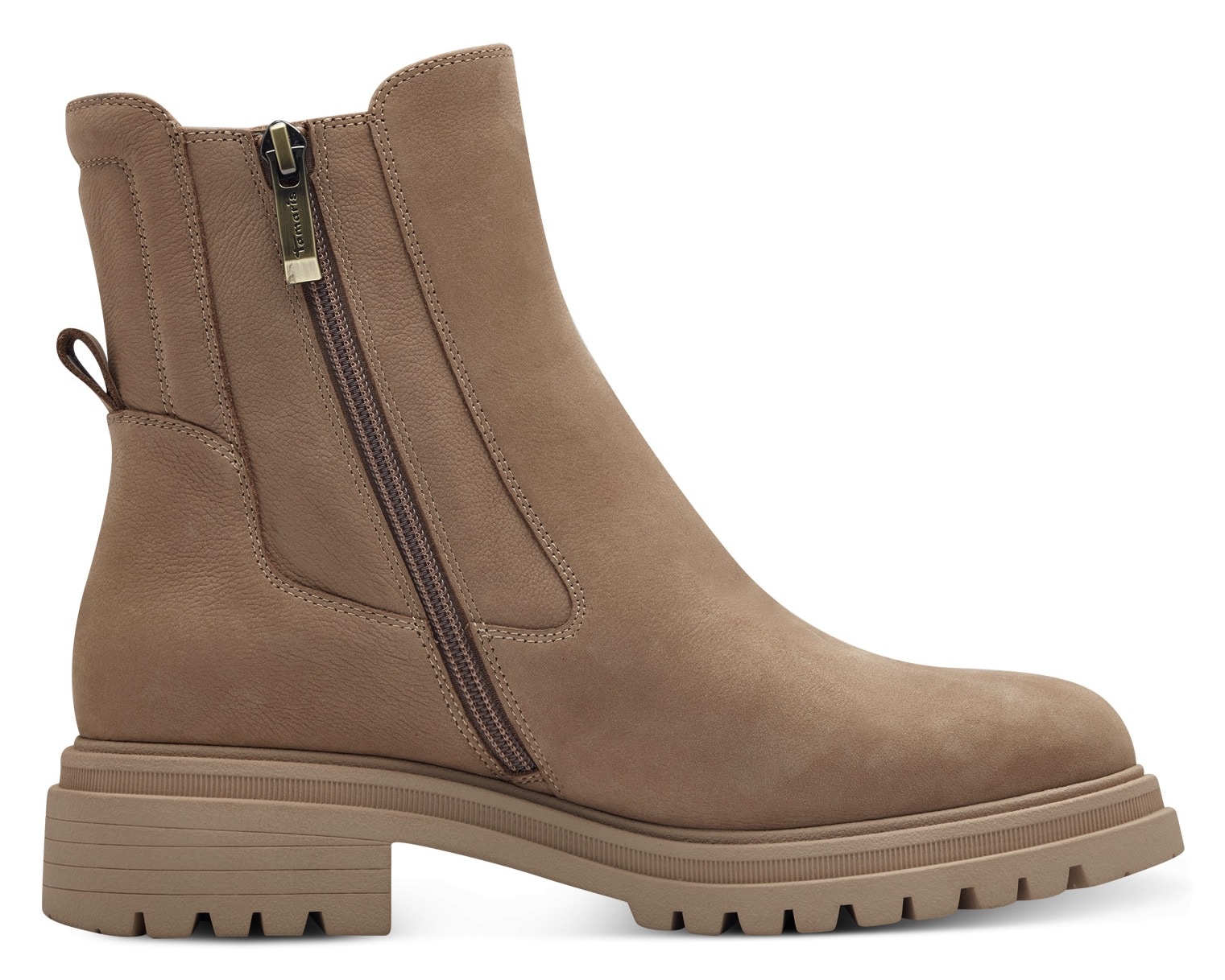 Tamaris Chelseaboots, Blockabsatz, Combat-Boots, Stiefelette mit Stretcheinsatz