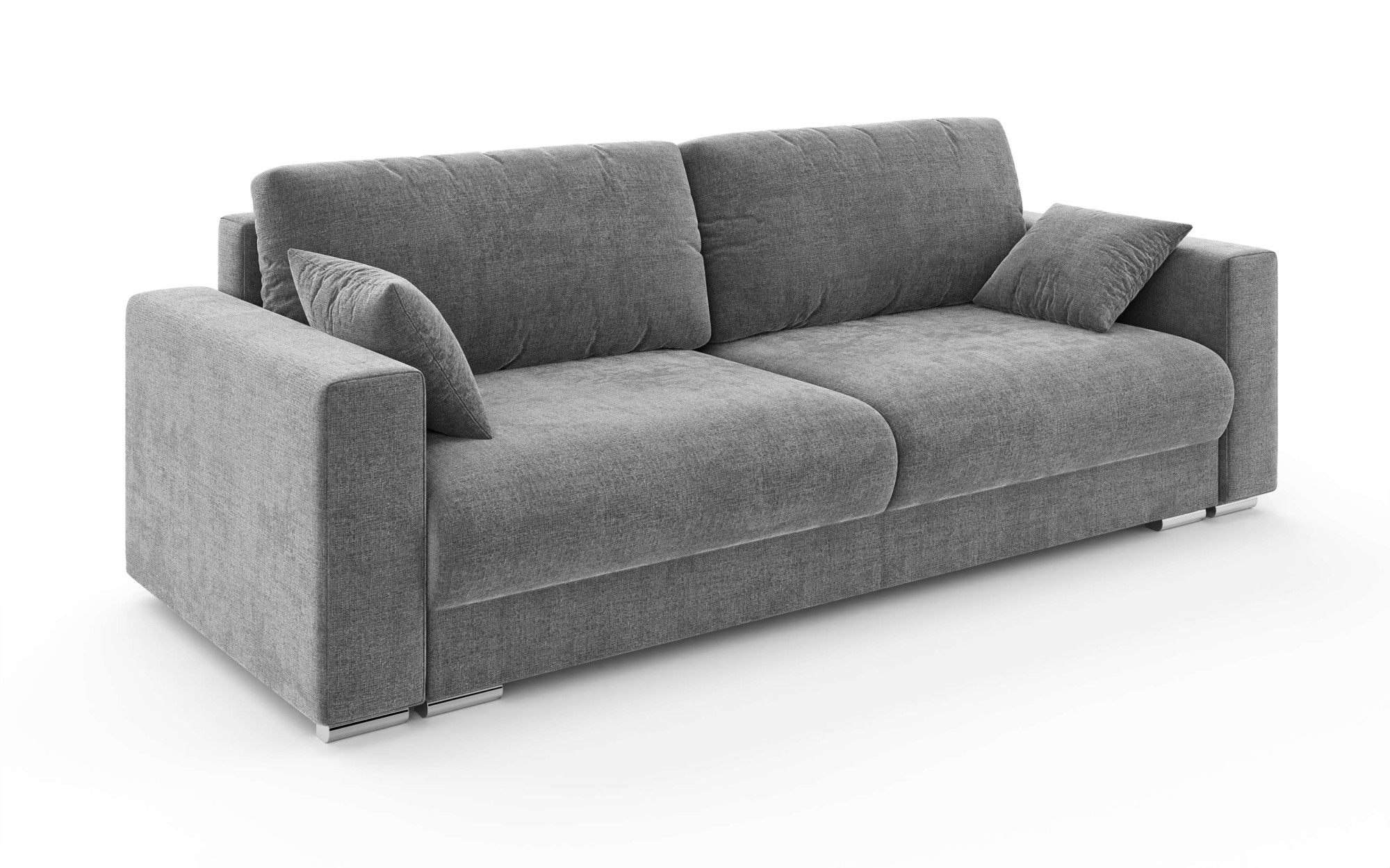 INOSIGN 3-Sitzer »Stevinson Schlafsofa mit Bettkasten, Maße B/H/T: 229/87/97 cm« mit Wellenunterfederung, 2 Rückenkissen und 2 Zierkissen