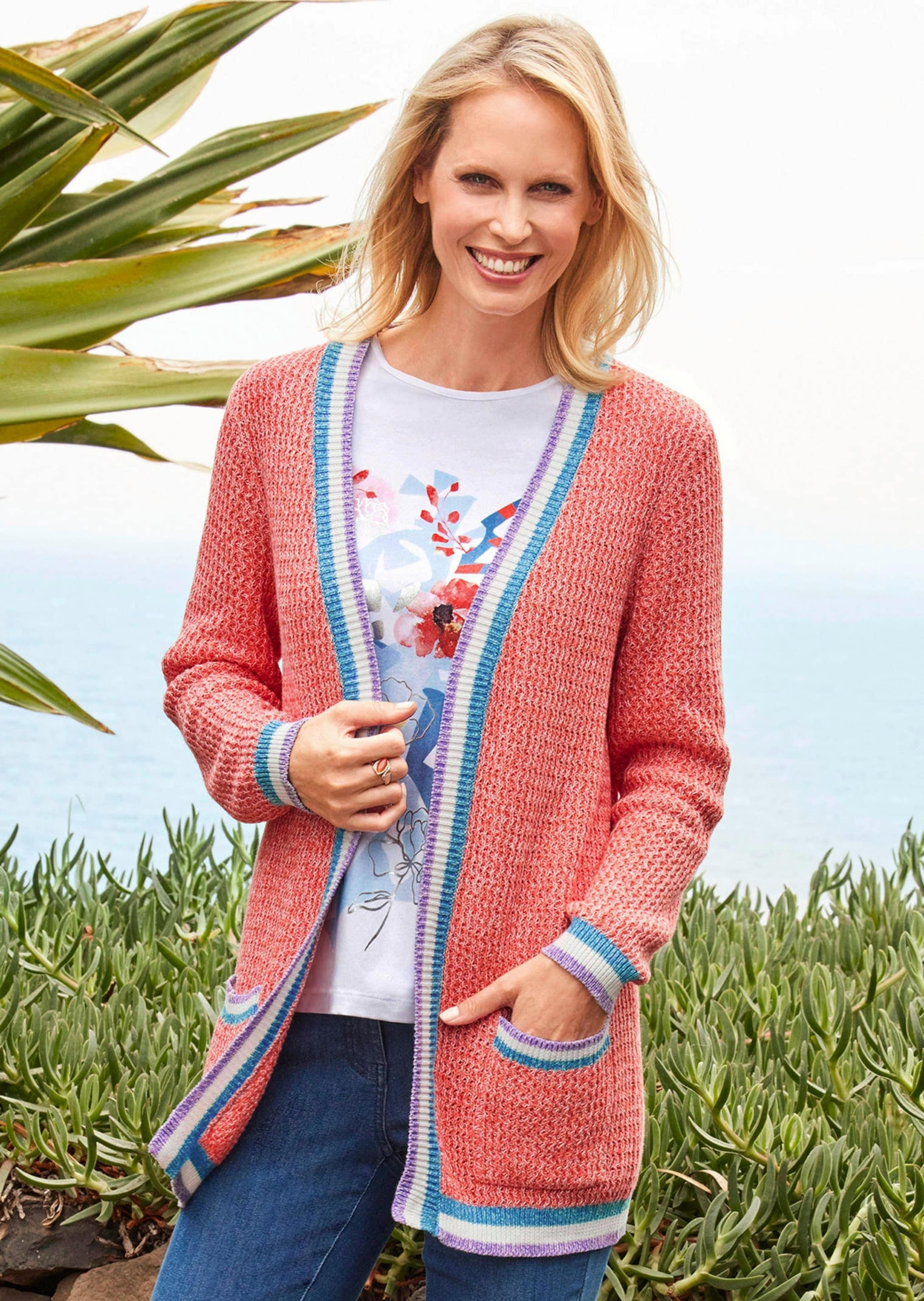 GOLDNER Strickjacke »Kurzgröße Strickjacke in raffinierter Struktur«