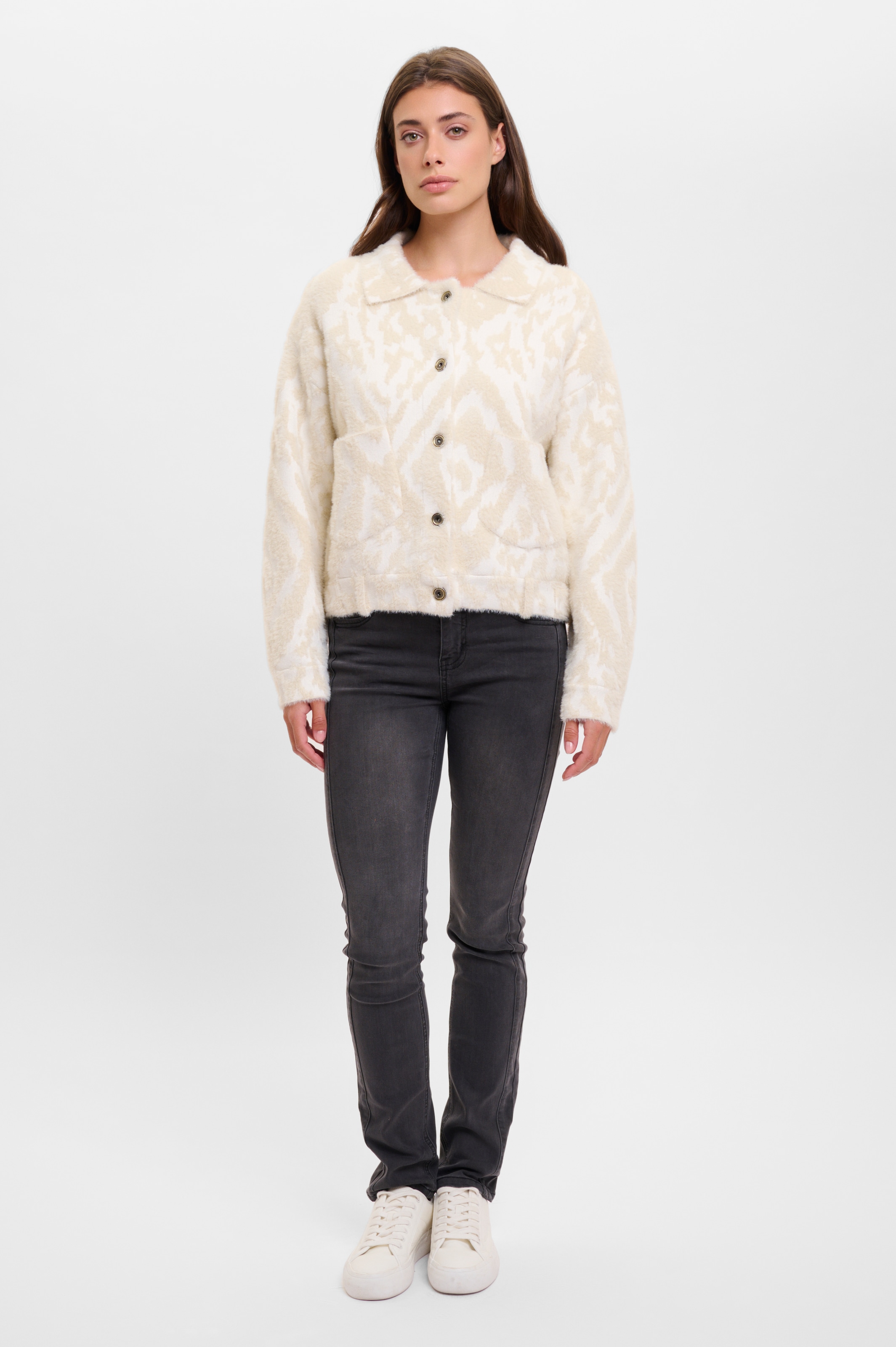 Rino & Pelle Kurzjacke, mit Intarsien Muster