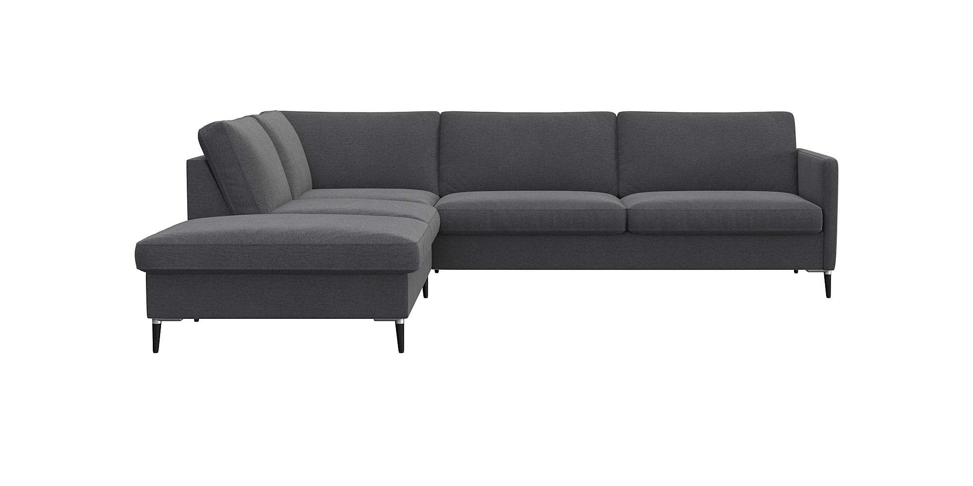 FLEXLUX Ecksofa »Fiore, L-Form« schmale Armlehnen, Kaltschaum, Füße Alu+schwarz