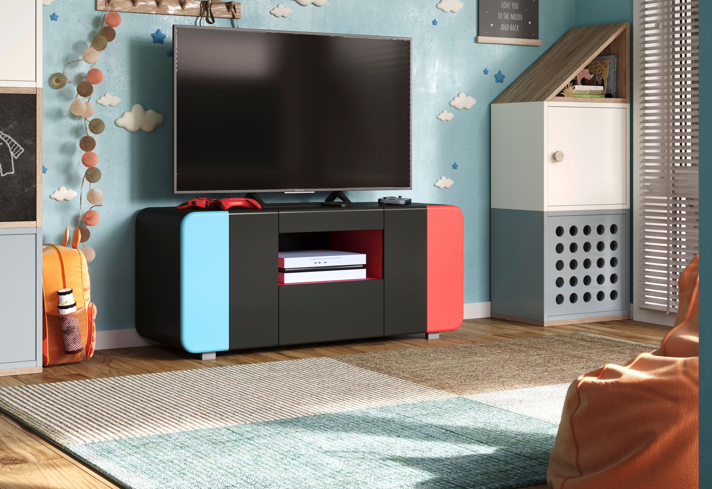 INOSIGN Lowboard »NextLevel speziell geeignet für Spielekonsolen«