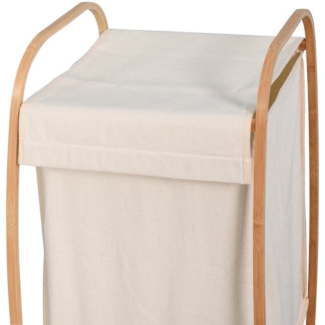 welltime Wäschekorb »Costa Rica«, Breite 43 cm, Wäschesortierer aus Bambus,  Wäschesack mit Deckel mit 3 Jahren XXL Garantie