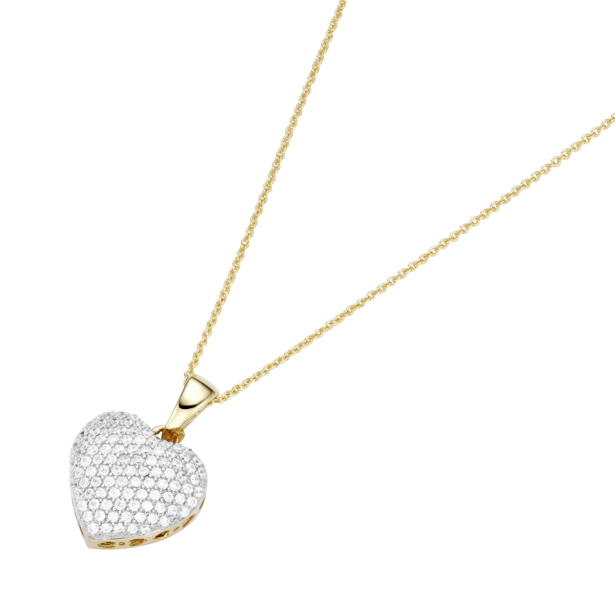 Goldkette »Kette mit Herz-Anhänger und Diamanten, Gold 585«