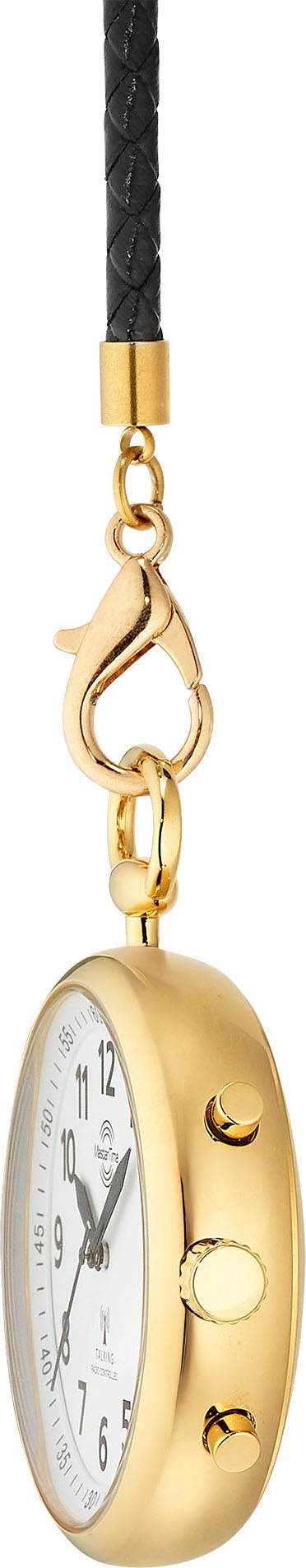 MASTER TIME Taschenuhr »Sprechende Taschenuhr« sprechende Funkuhr, Quarzuhr, Status Funkempfang, 4 Alarmzeiten
