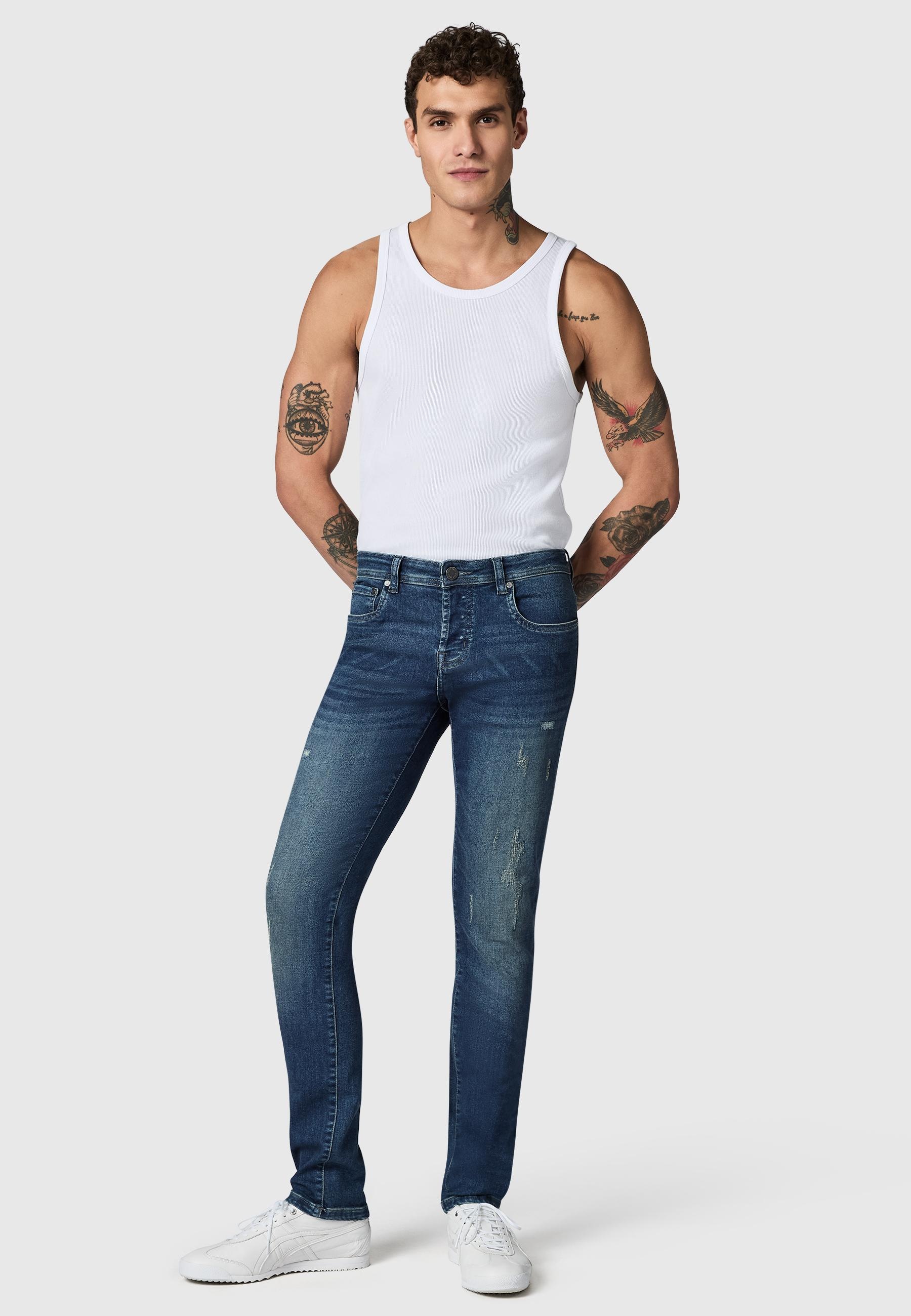 PEAK TIME Slim-fit-Jeans »Slim-fit-Jeans München« Herren Jeans mit Destroyed-Optik