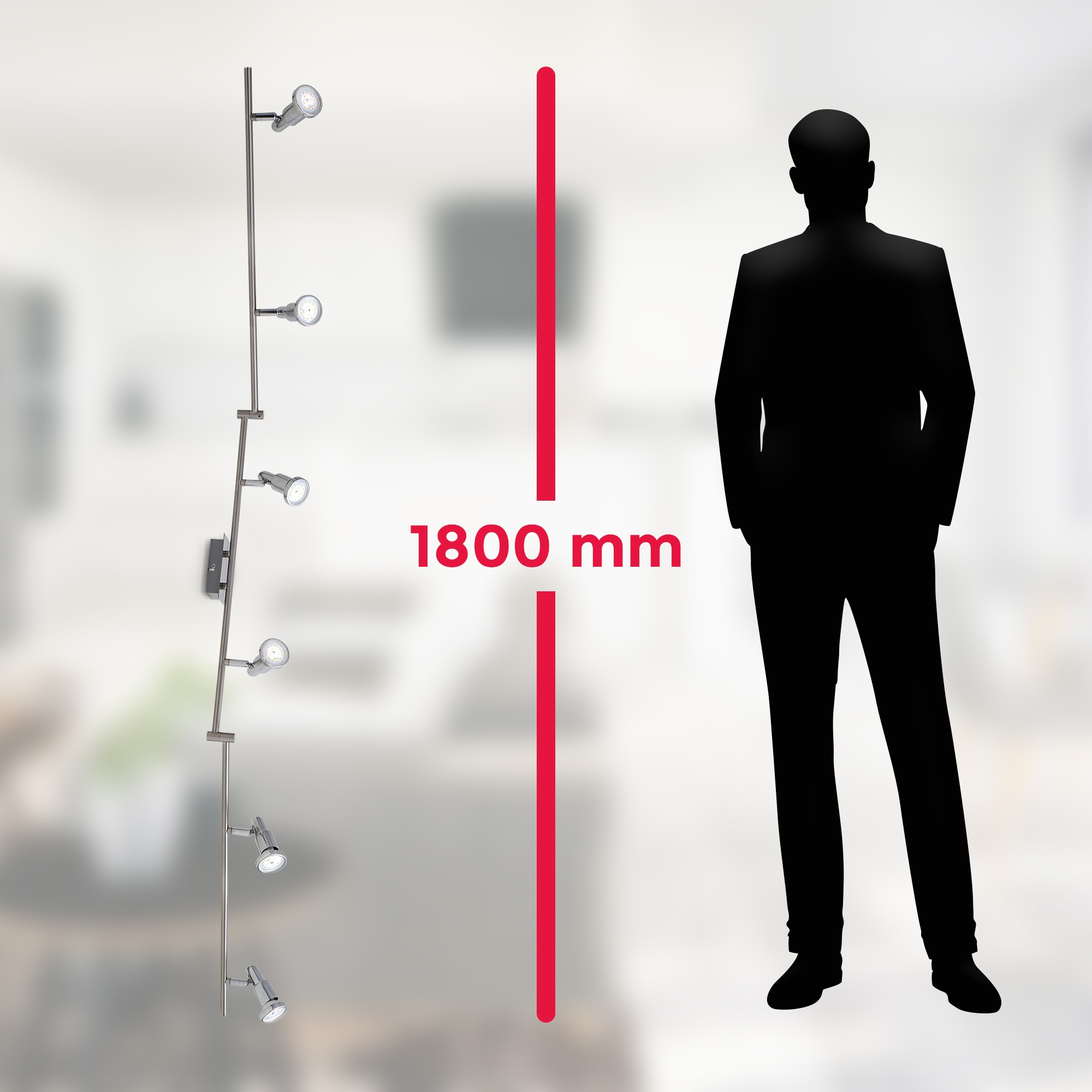 B.K.Licht LED Deckenspots, 6 flammig-flammig, Deckenleuchte, schwenkbar, drehbar, chromfarbene Spots inkl. 5W 400lm