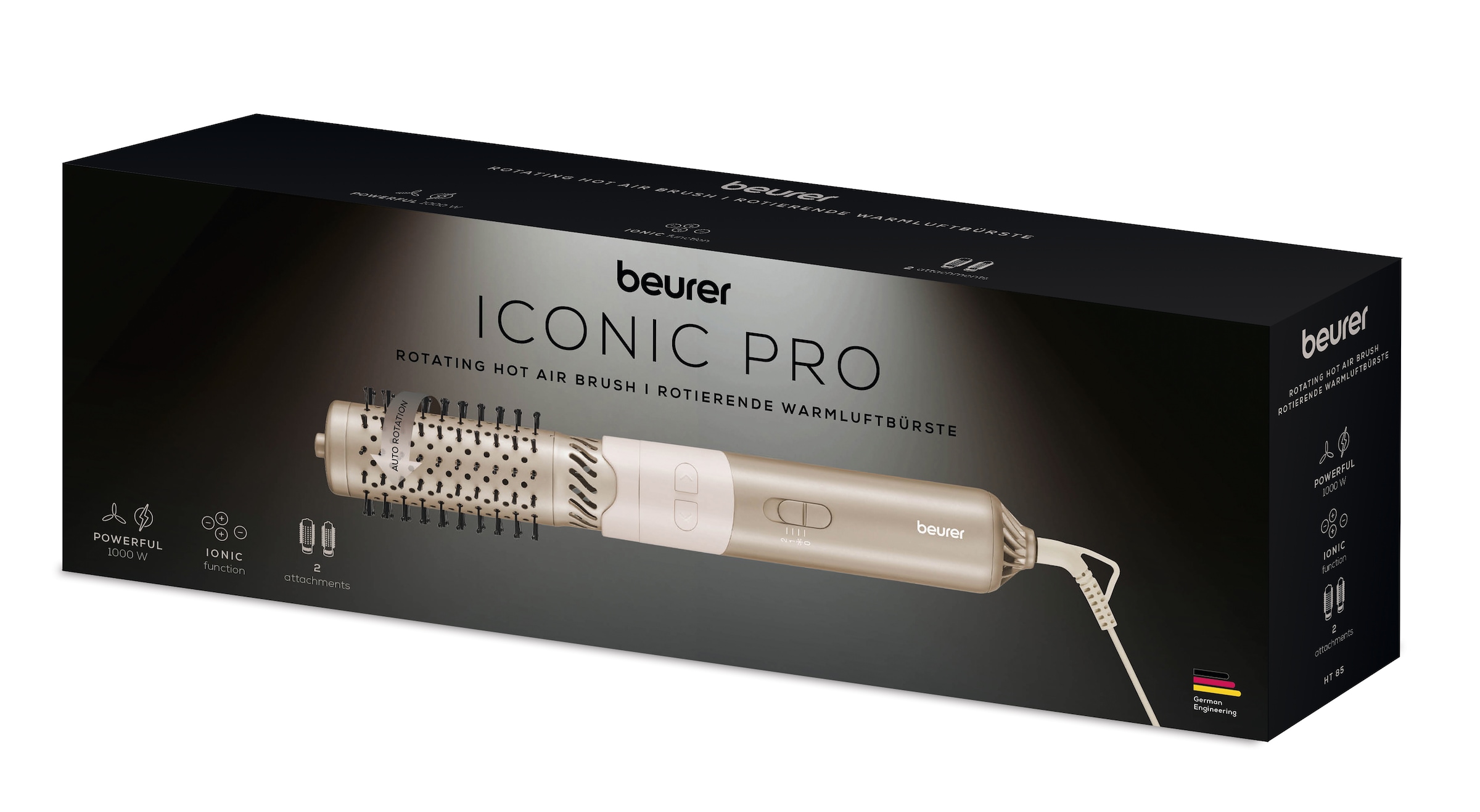 BEURER Warmluftbürste »HT 85 rotierend, mit integrierter Ionenfunktion« 2 Aufsätze Einfaches Styling in Sekunden dank automatischer Rotation