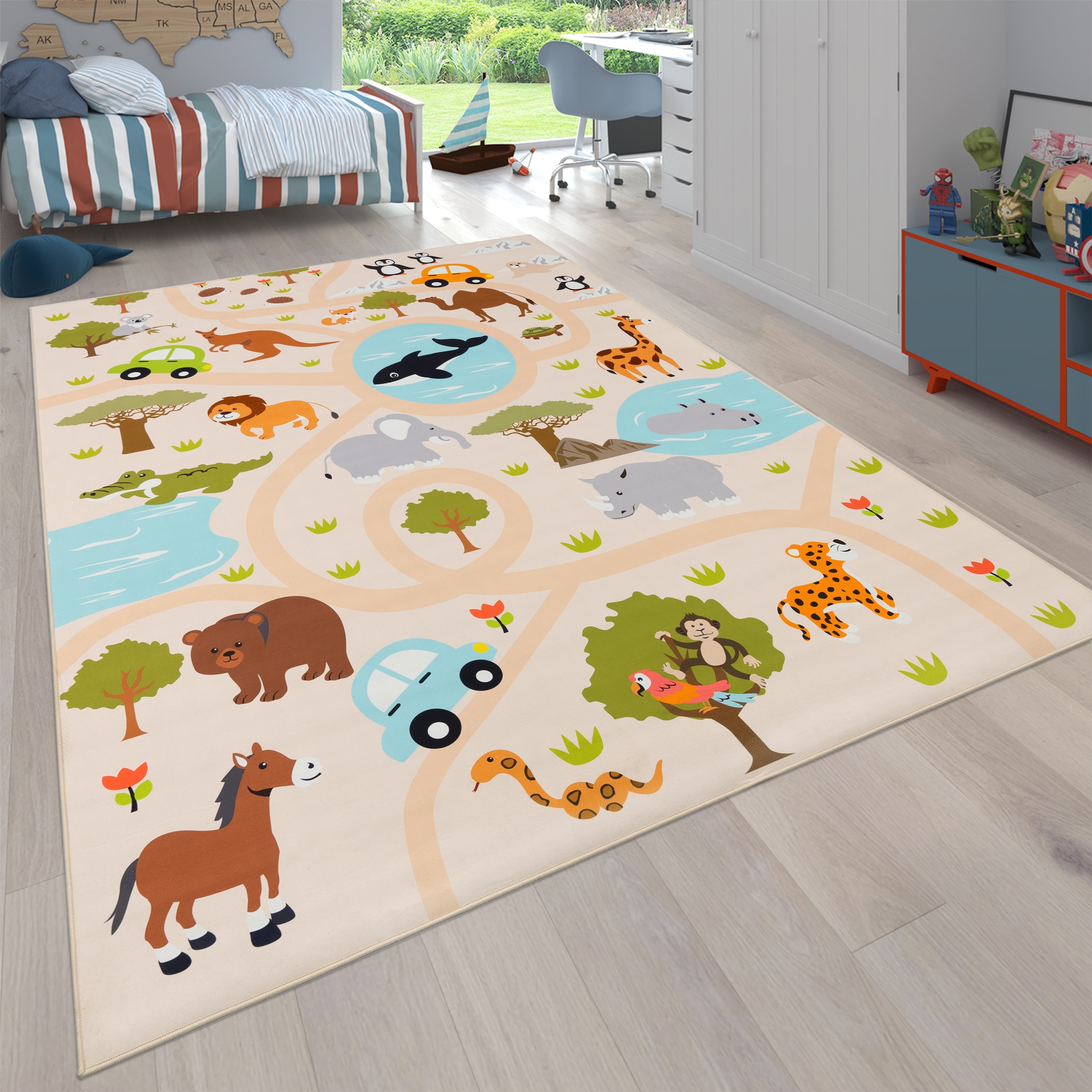 Kinderteppich »Bino 580«, rechteckig, Spielteppich, Motiv Straße & Autos, Kinderzimmer