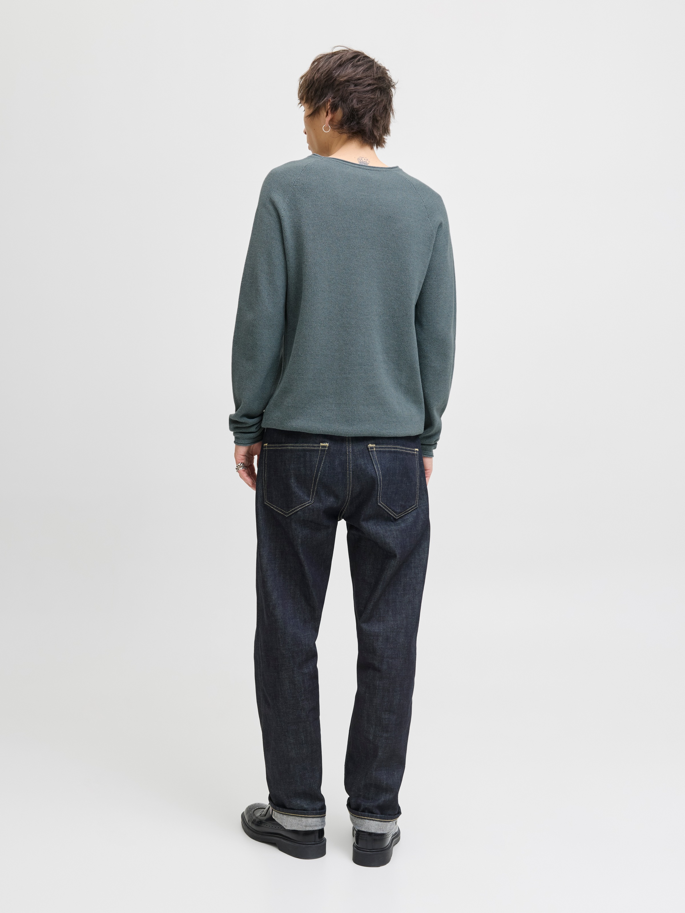 Jack & Jones Rundhalspullover »JJEHILL KNIT CREW NECK NOOS«, mit Strukturstrick