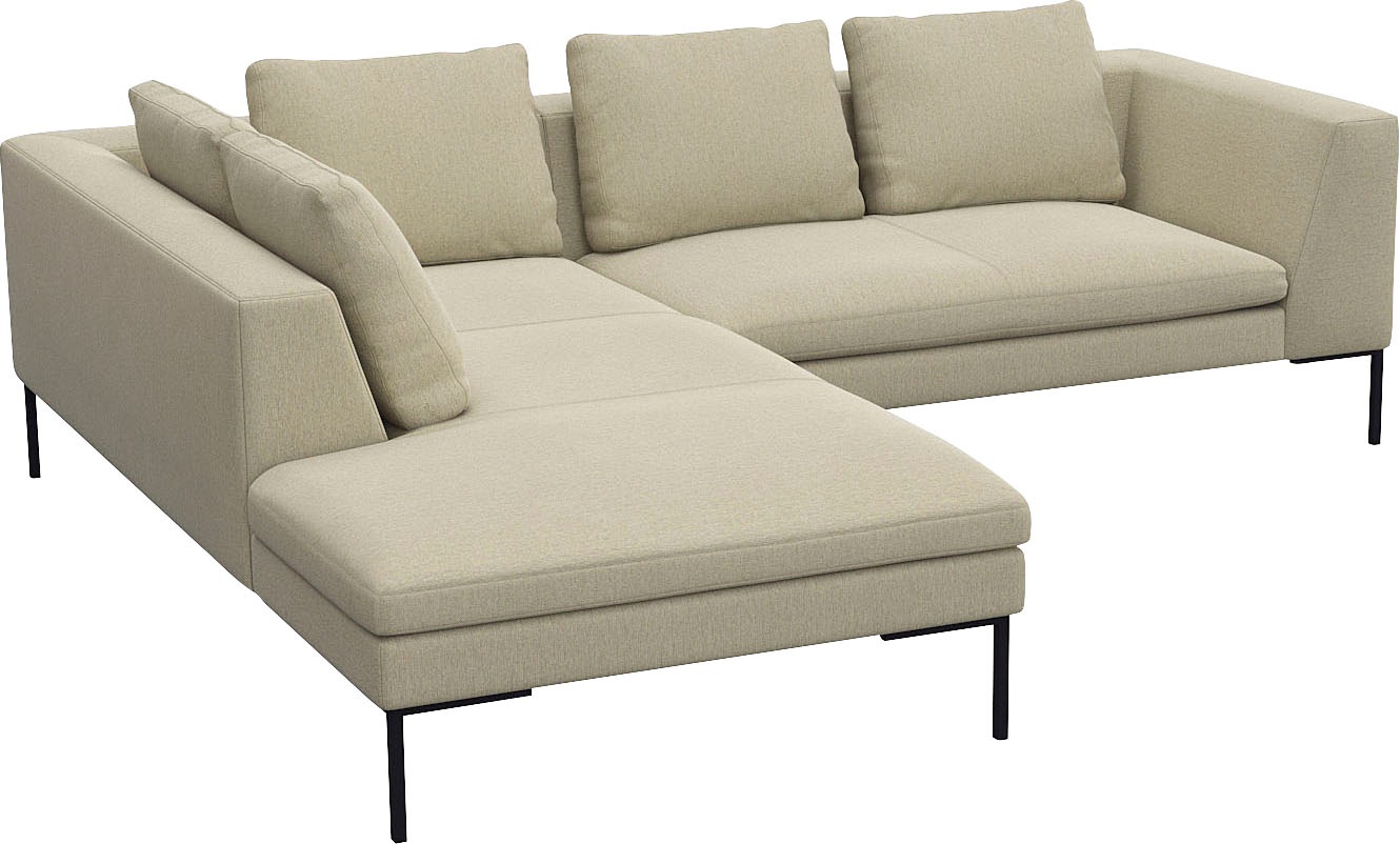 FLEXLUX Ecksofa »Loano, superbequemer Sitzkomfort durch Kaltschaum im Sitz, L-Form«, modernes Sofa, frei im Raum stellbar, lose Kissen, hoher Fuß