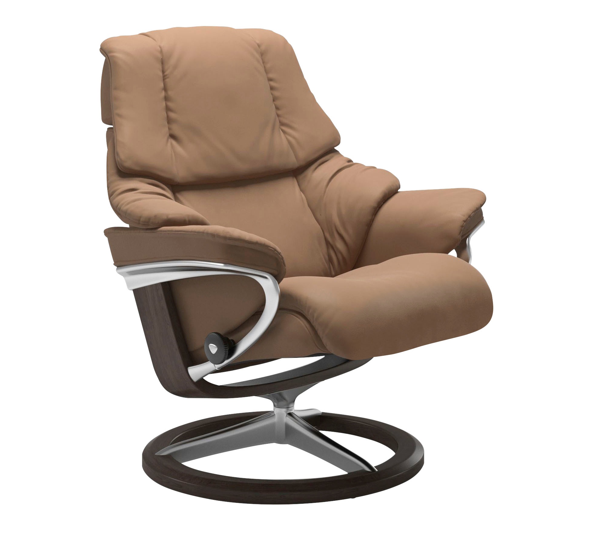 Stressless® Relaxsessel »Reno«, (Set, Relaxsessel mit Hocker), mit Hocker, mit Signature Base, Größe S, M & L, Gestell Wenge