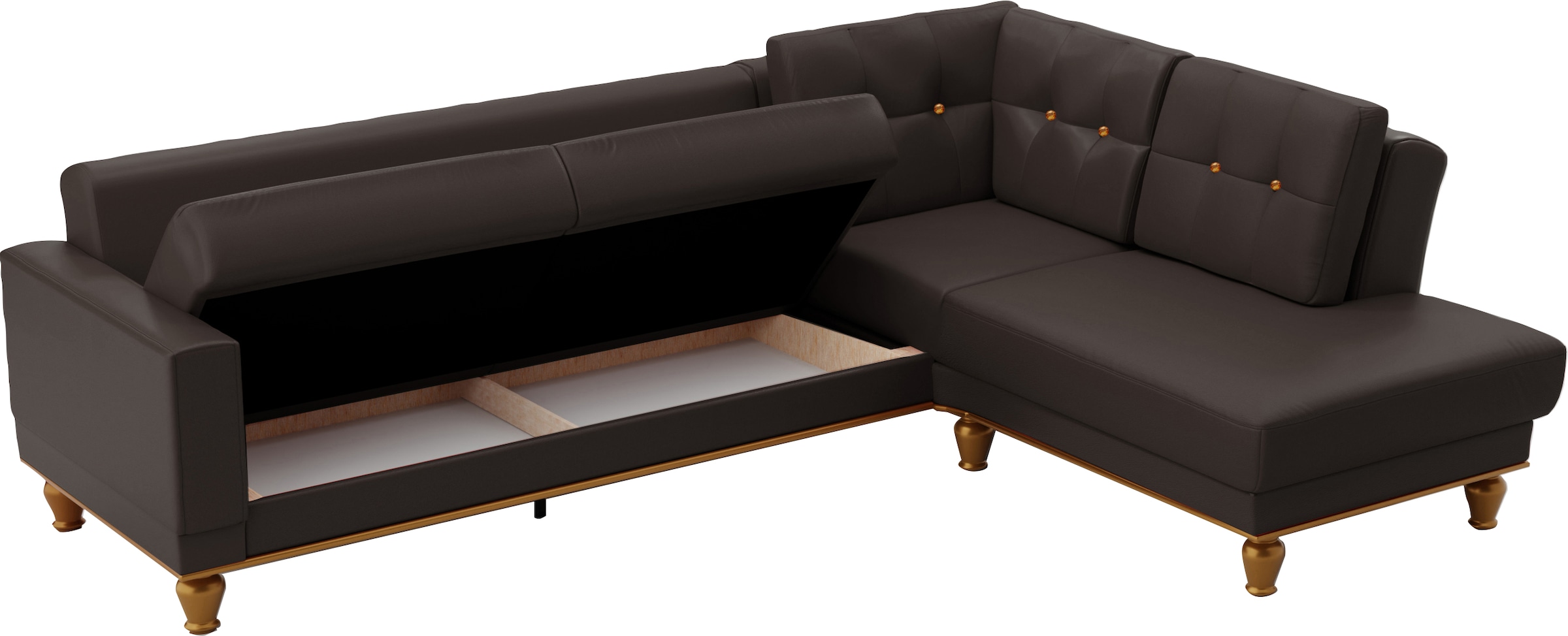 sit&more Ecksofa »Orient 5 L-Form«, mit Strass-Stein, wahlweise mit Bettfunktion und Bettkasten