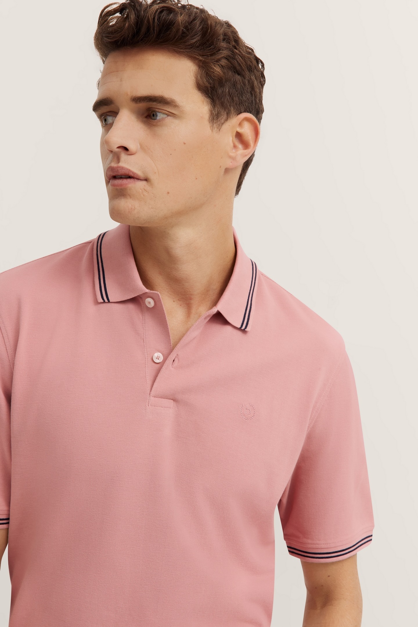 bugatti Poloshirt, mit Kontraststreifen und Bruststickerei
