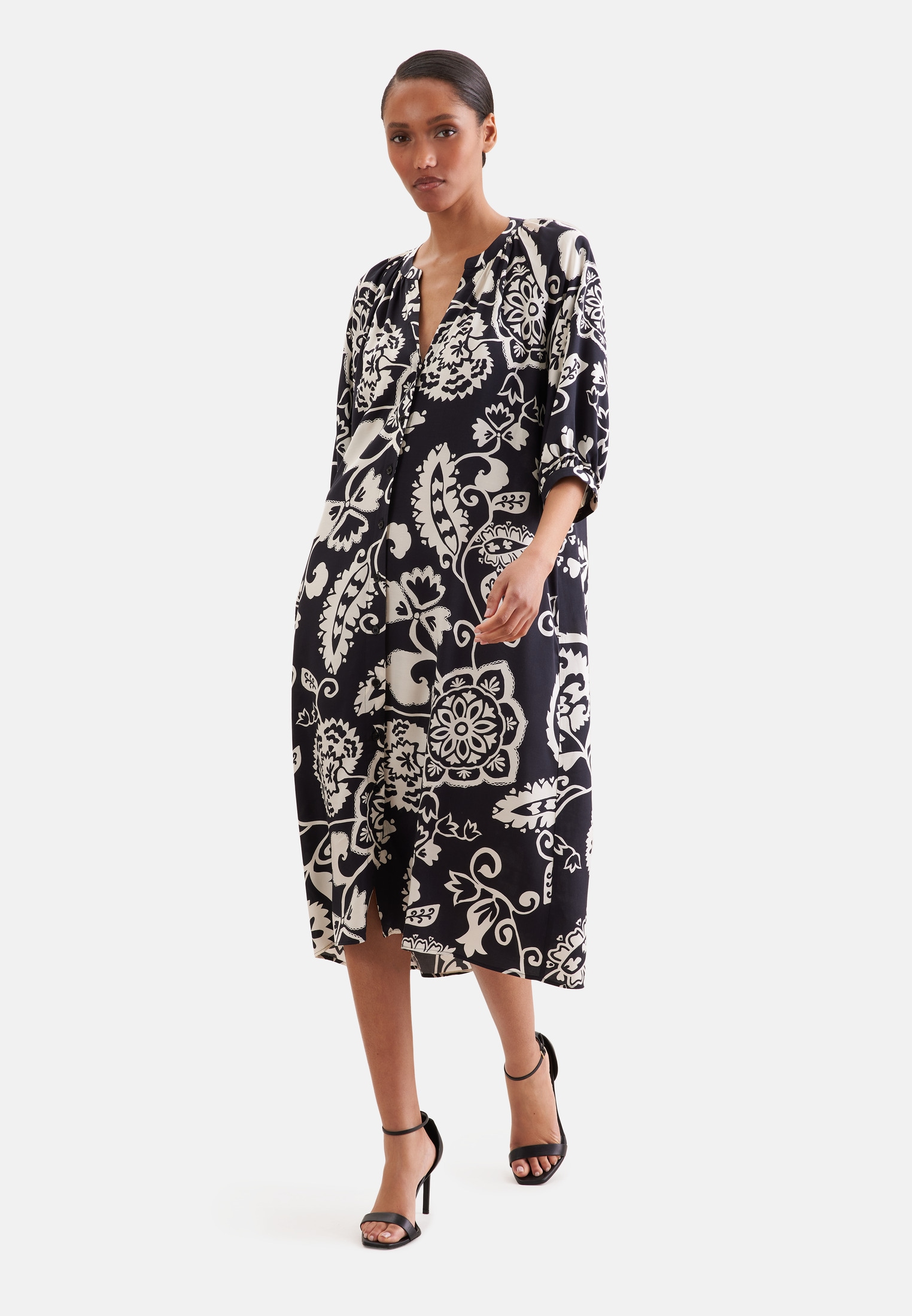 seidensticker Sommerkleid 3/4 V-Neck Uni