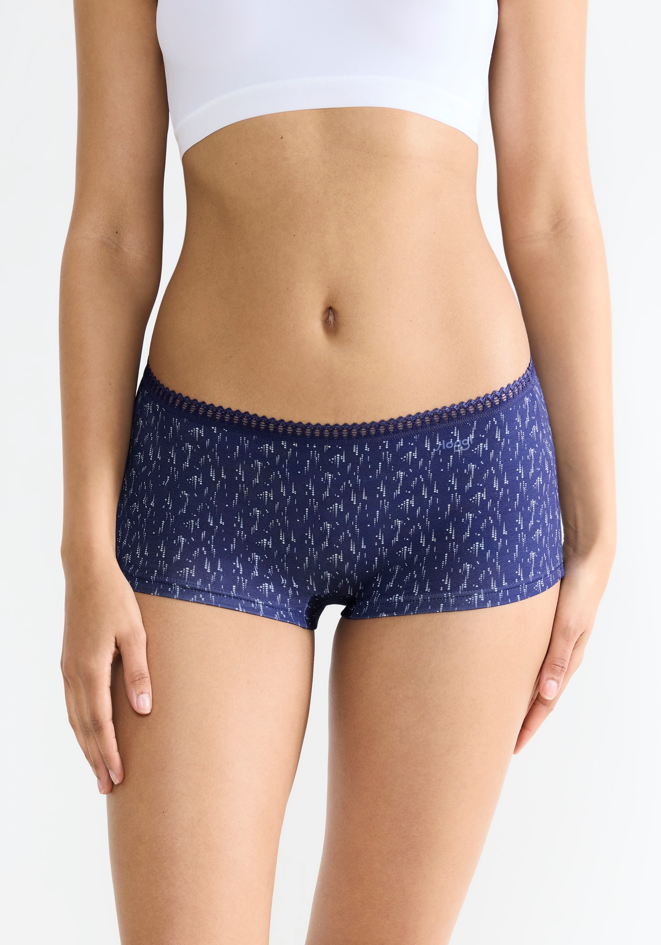 sloggi Retro Pants »GO Crush«, (3er Pack), Spitzendetails, Multipack, Baumwollmix, weich, elastisch, bequem