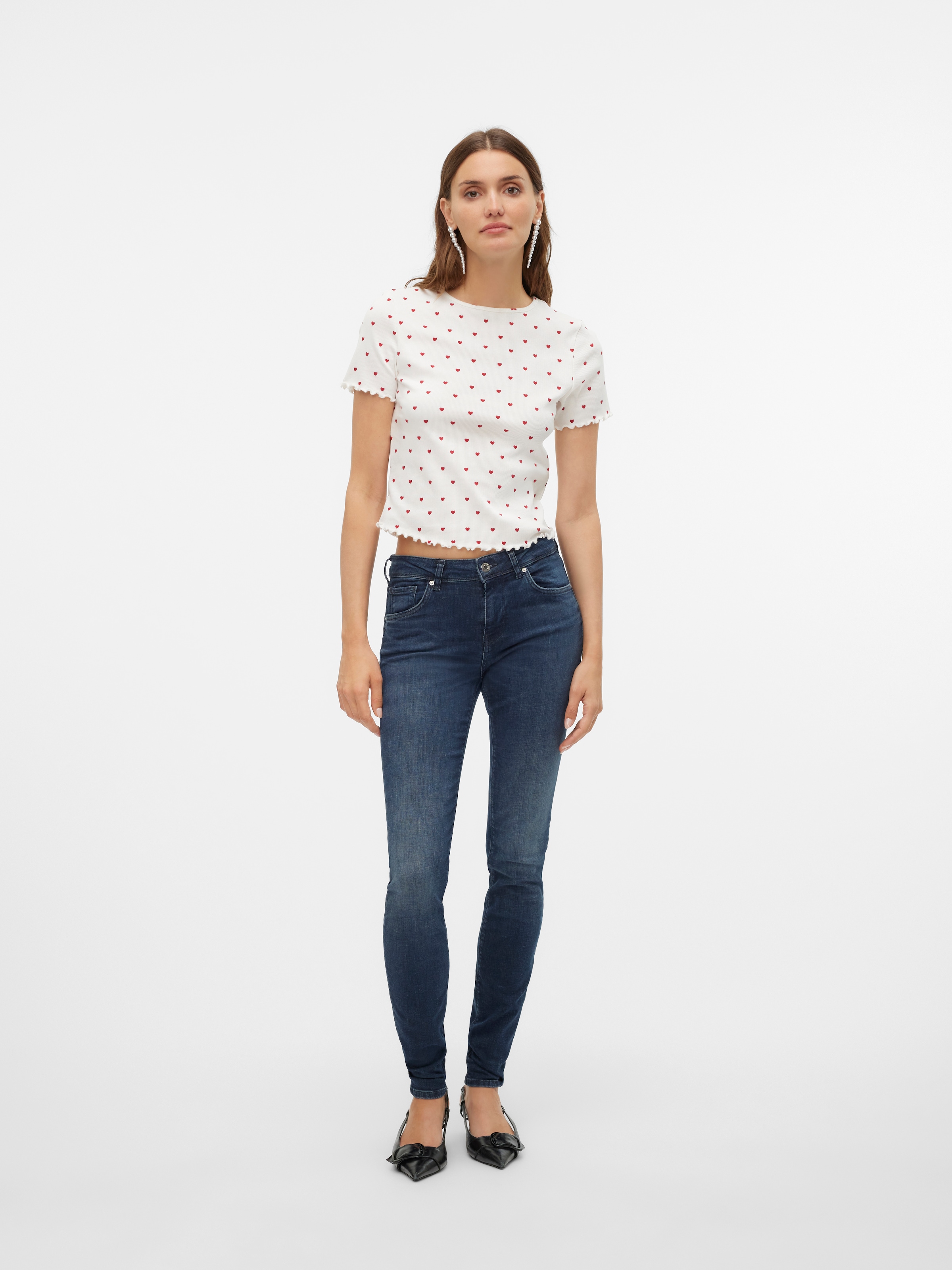 Vero Moda Kurzarmshirt »VMHARRY SS O-NECK TOP JRS NOOS«