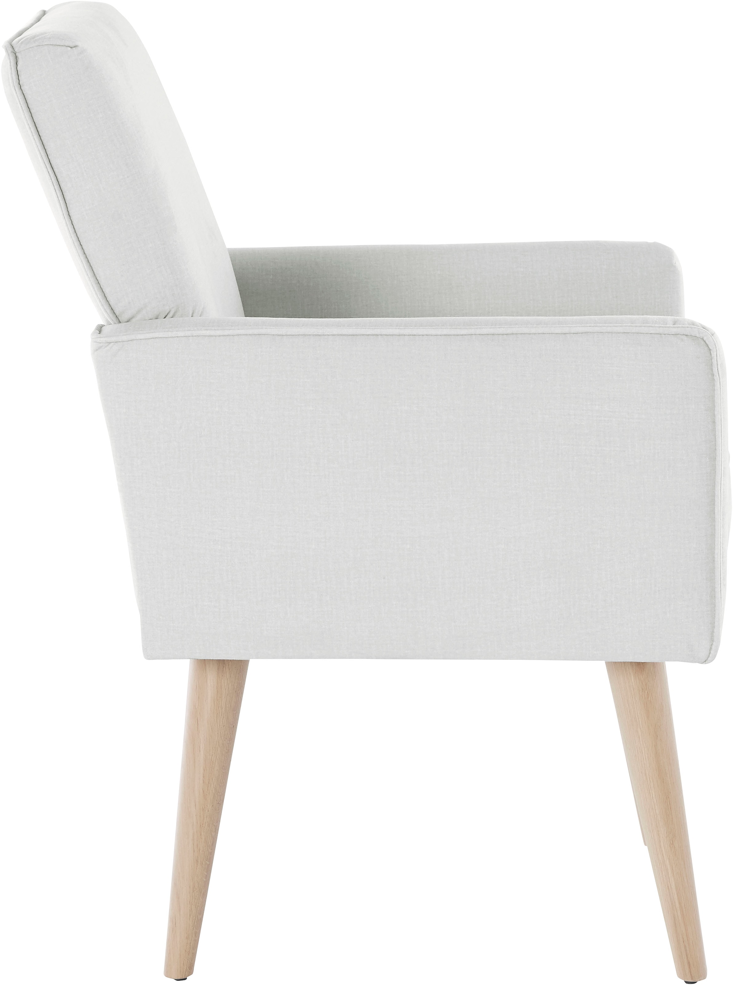 exxpo - sofa fashion Sessel »Lungo, Loungesessel mit moderner Kedernaht, bequem und elegant«, Breite 64 cm, hoher Holzfuß