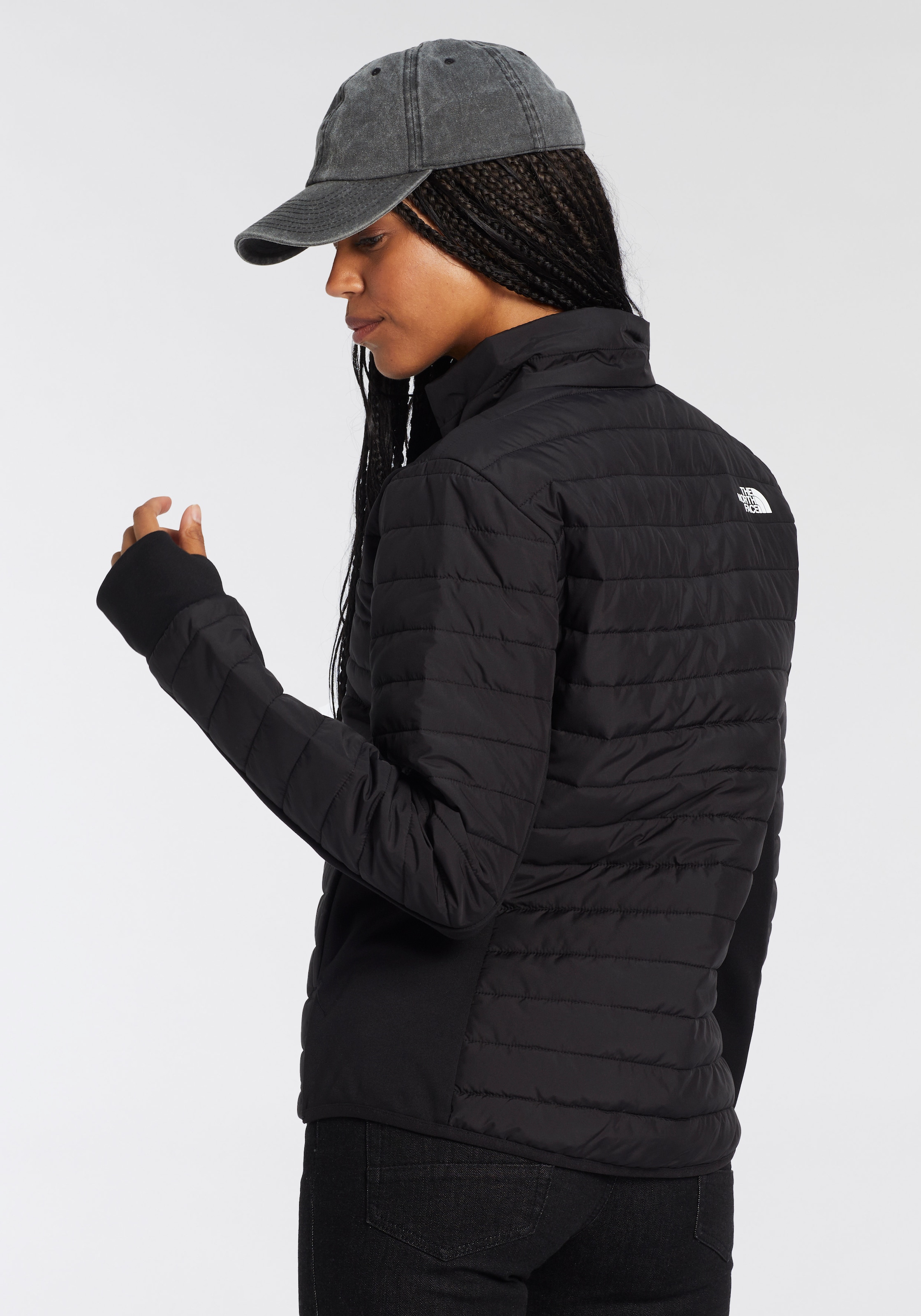 The North Face Steppjacke »W CANYONLANDS HYBRID JACKET« ohne Kapuze für vielseitige Freizeitaktivitäten, mit Stehkragen
