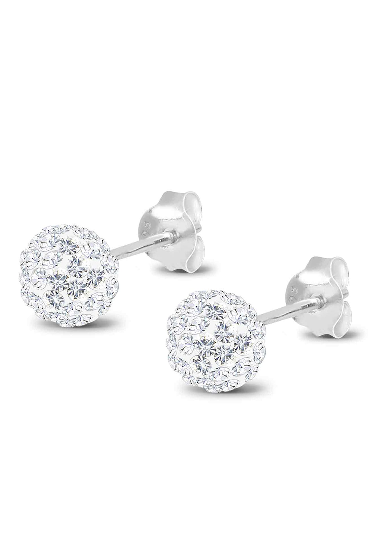 Elli Paar Ohrstecker »Ohrringe Kugel Funkelnd 925 Silber, mit Kristallen von Swarovski(R)«