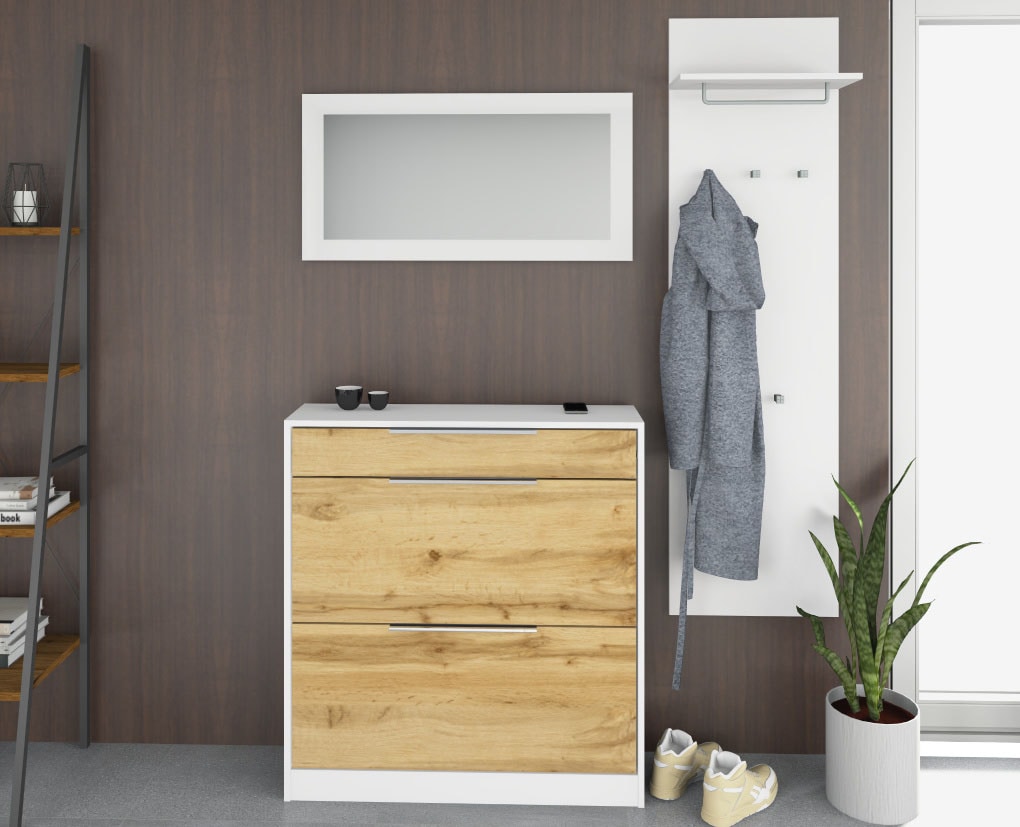 borchardt Möbel Garderoben-Set »Oliva, Schuhschrank, Spiegel, Garderobenpaneel« 3 Stk. tlg.