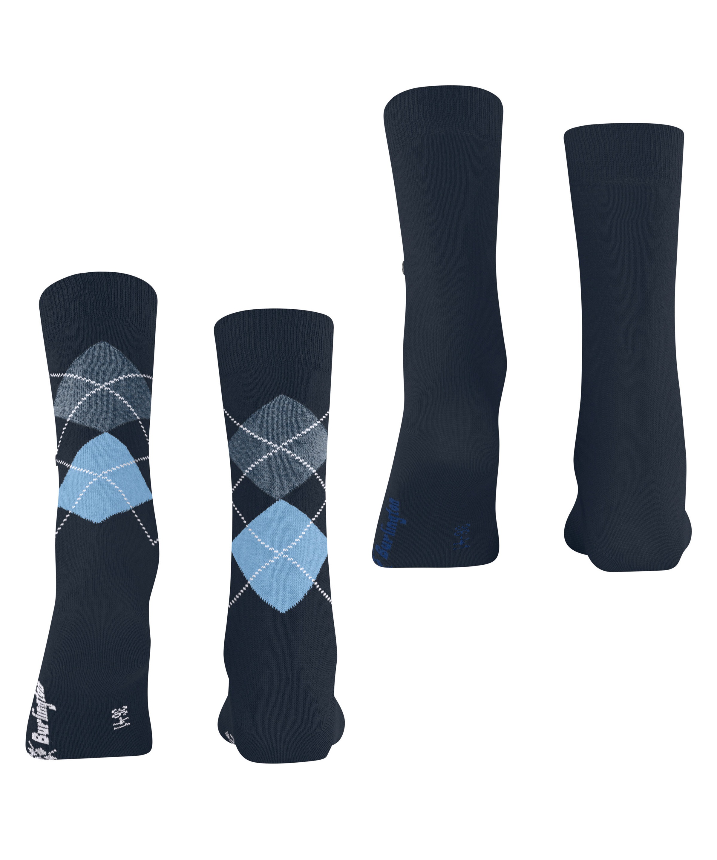 Burlington Socken »Everyday Mix« 2 Paar,  Einheitsgröße 36-41, unifarben und Argyle-Muster