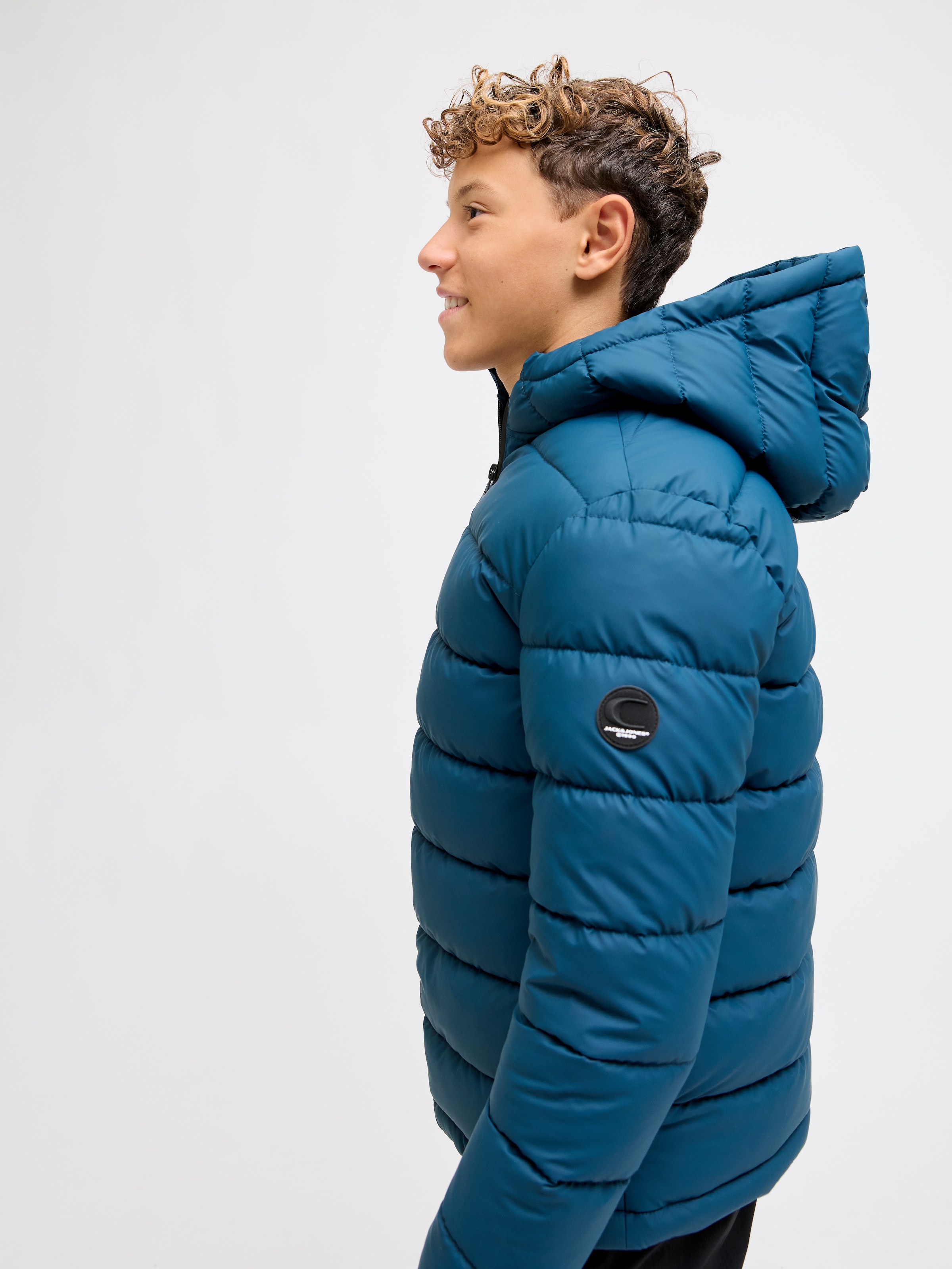 Jack & Jones Junior Steppjacke »JCOPOINT PU PUFFER JACKET BF JNR« mit Kapuze