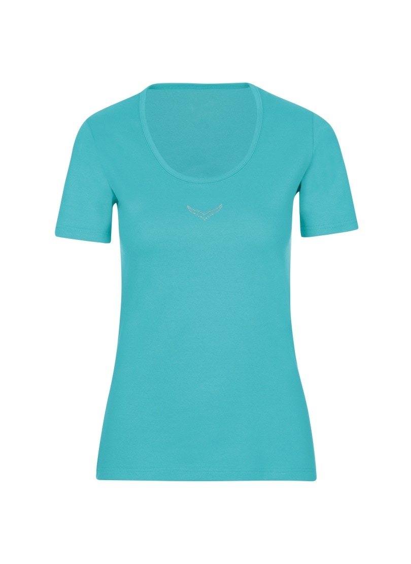 Trigema T-Shirt »TRIGEMA T-Shirt mit Kristallsteinen«, (1 tlg.)
