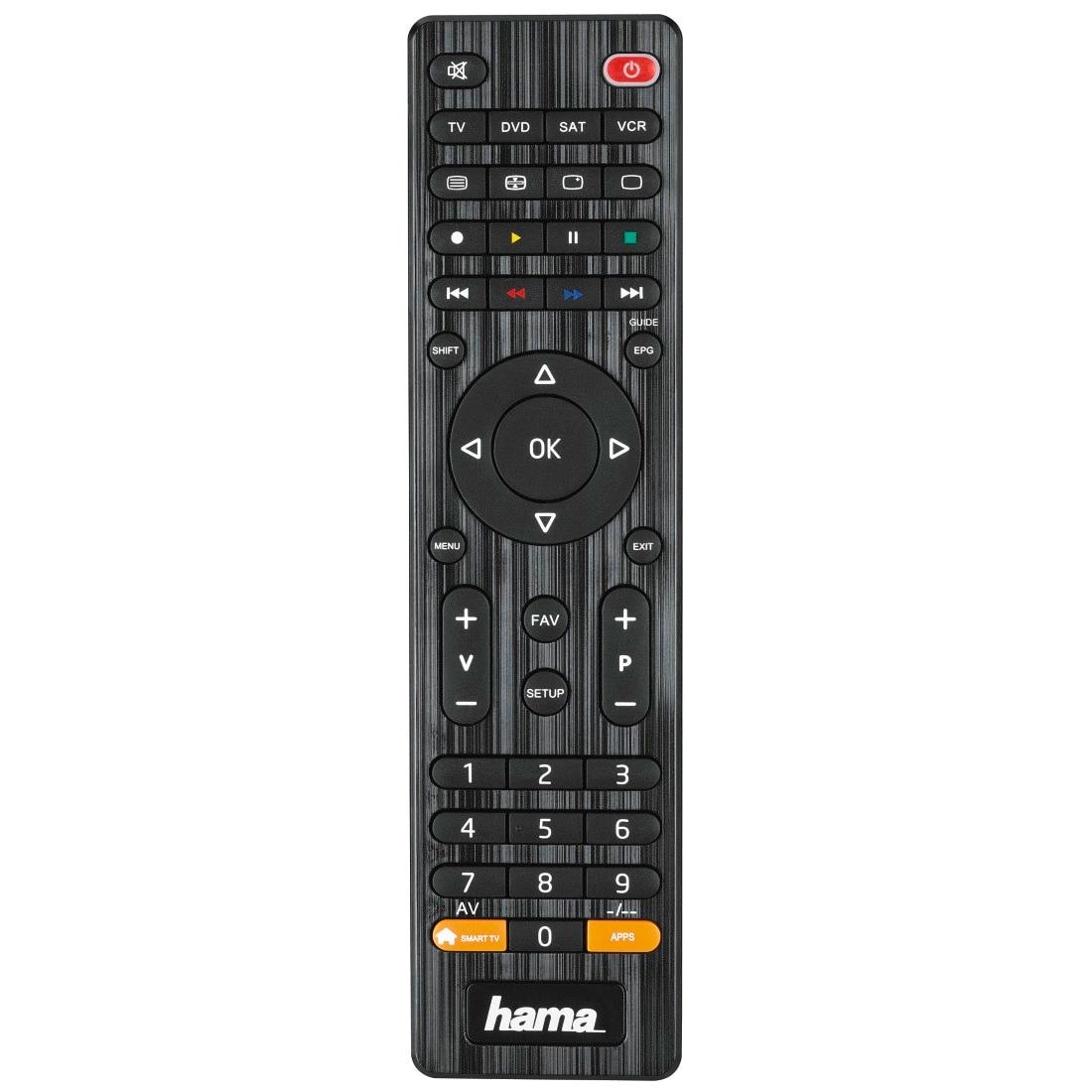 Hama Universal-Fernbedienung »Universal Ersatzfernbedienung f. 4 Geräte (z.B. TV,DVD) 10m Reichweite«