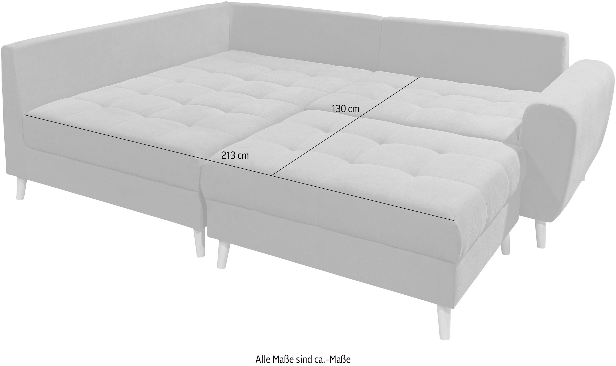 ED EXCITING DESIGN Ecksofa »Alice L-Form« mit Hocker & 3 Zierkissen