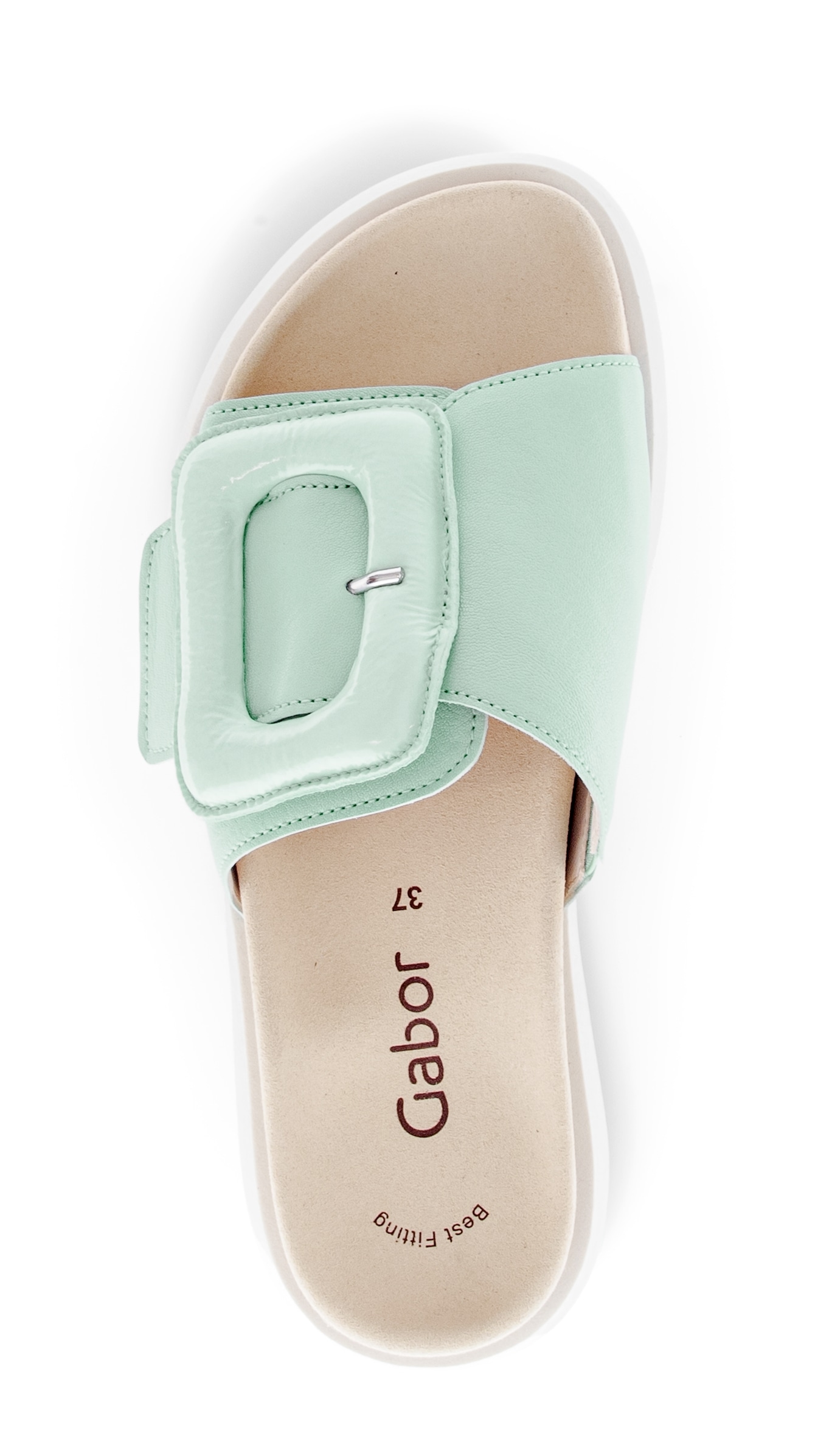 Gabor Pantolette  Plateau, Schlupfschuh, Sommerschuh mit großer Zierschnalle