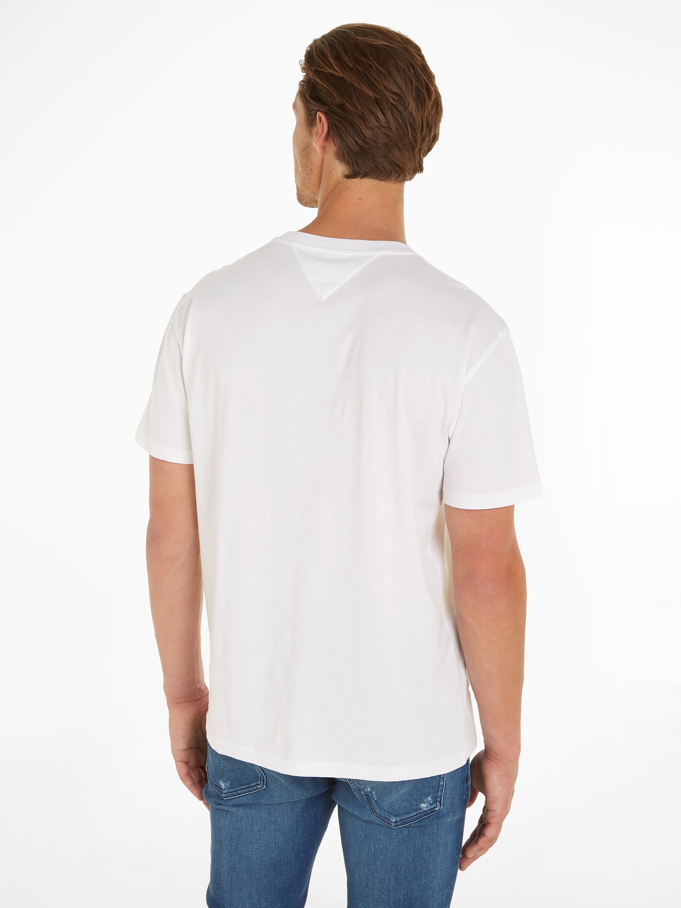 Tommy Jeans T-Shirt »TJM SLIM 2PACK S/S FLAG DNA TEE«, (Packung, 2er), mit großem Logodruck auf der Brust