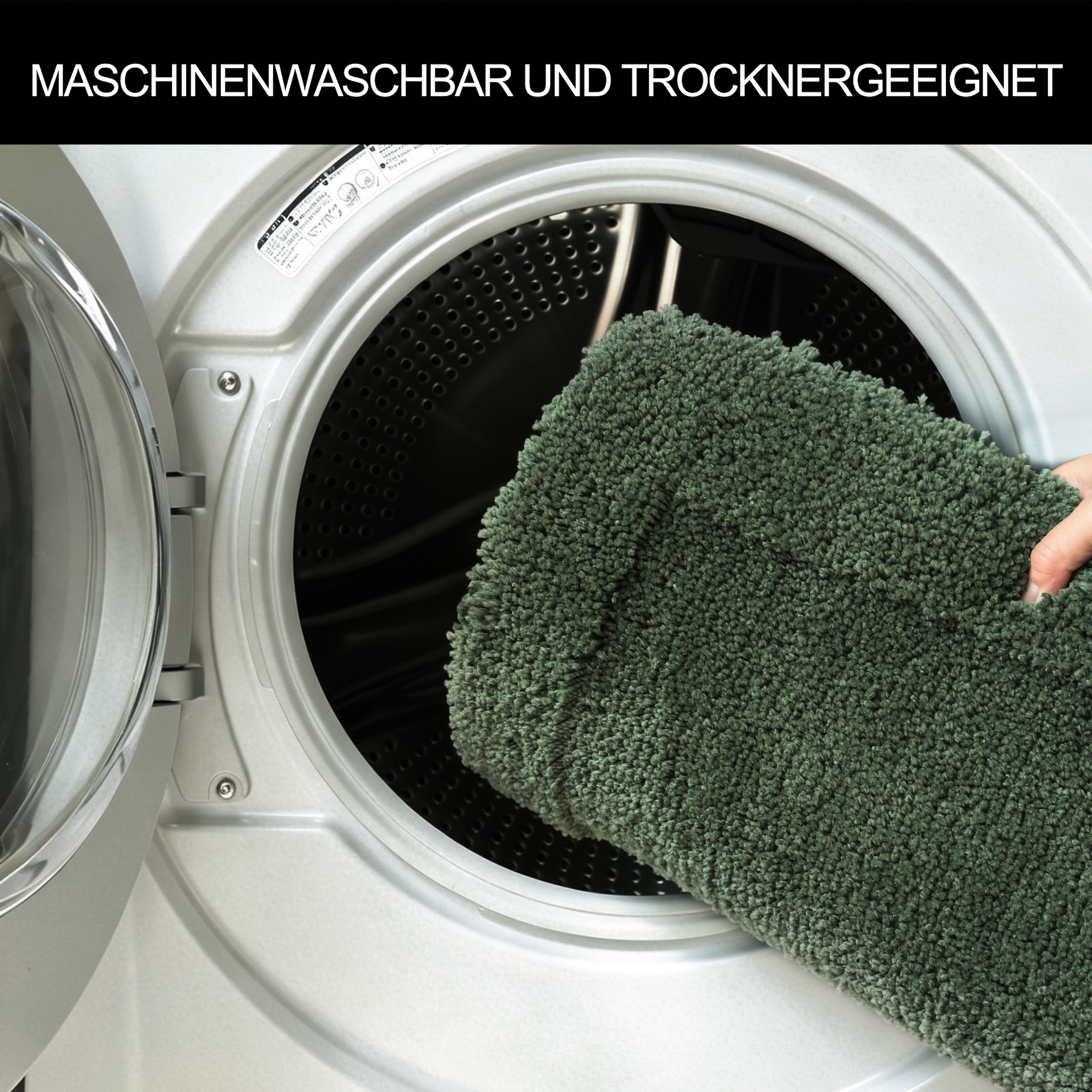 OTTO home Badematte »Sanremo mit Rahmen, Badvorleger, Badezimmer, sehr weich, Hoch-Tief« Höhe 25 mm rutschhemmend beschichtet fußbodenheizungsgeeignet | schnell trocknend Badteppich, unifarben, rechteckig und als 3-tlg. Set erhältlich