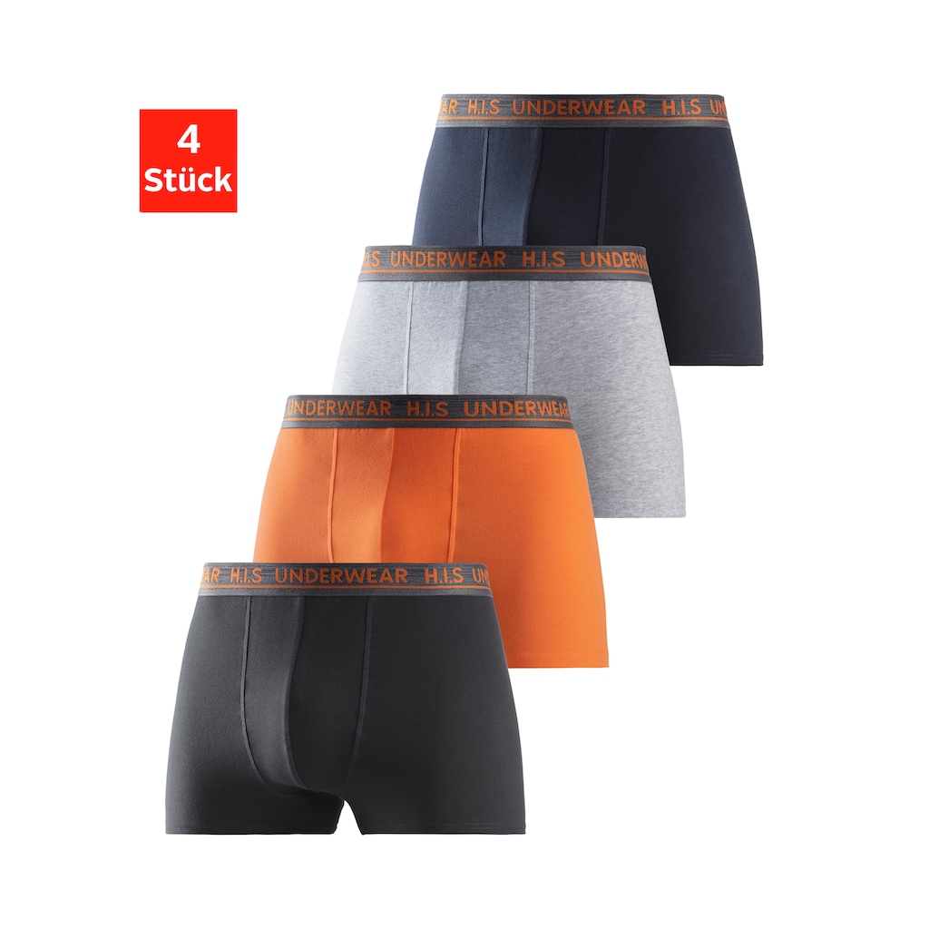 H.I.S Boxer, (Packung, 4 St.), mit bequemem Stretchbündchen