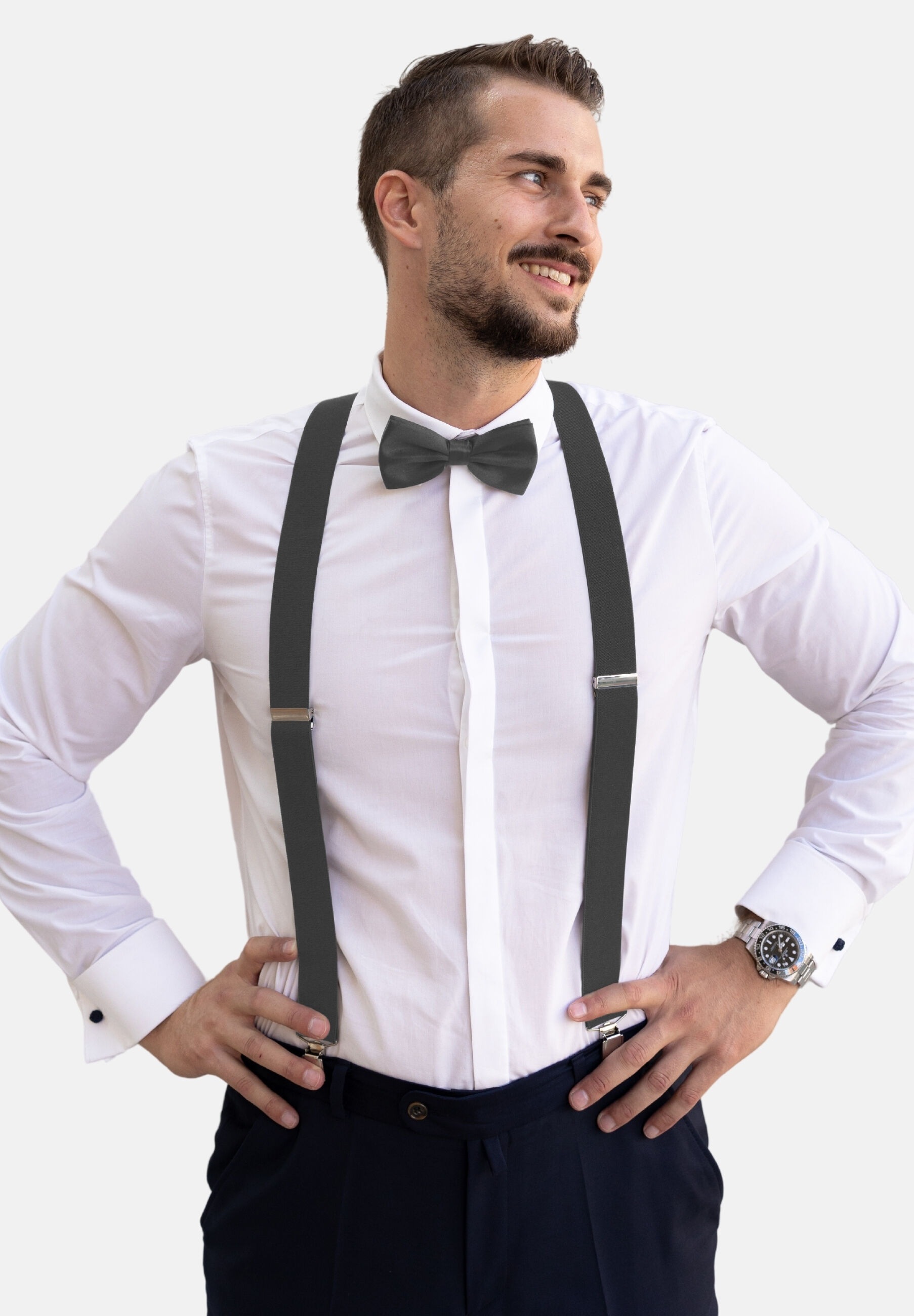 Massi Morino Hosenträger »Massi Morino Hosenträger-Set« 2 Stk. mit Fliege