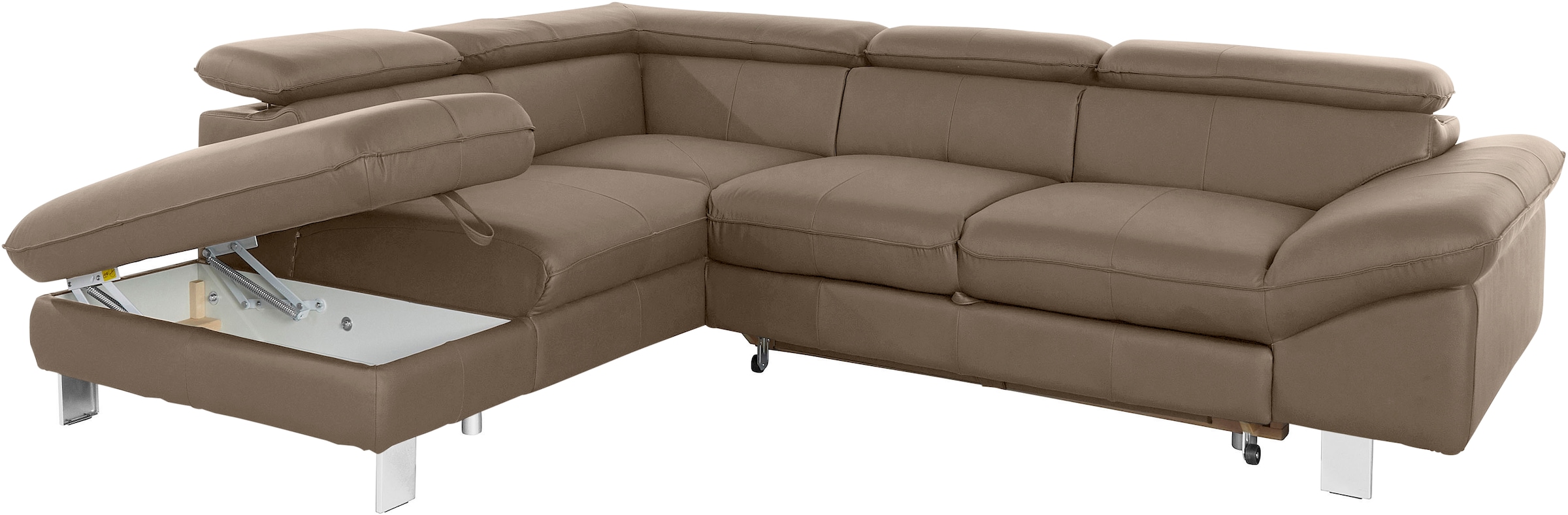 COTTA Ecksofa »Driver L-Form«, mit Kopfteilverstellung, wahlweise mit Bettfunktion & Bettkasten